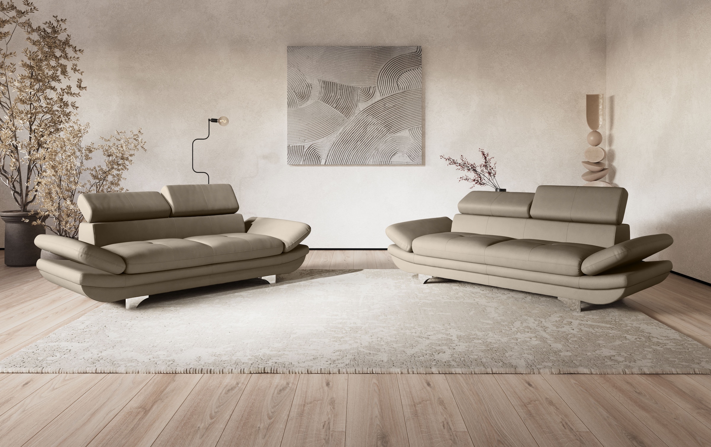 COTTA 2-Sitzer »Enterprise«, Big-Sofa, mit Armteilverstellung & Kopfteilverstellung