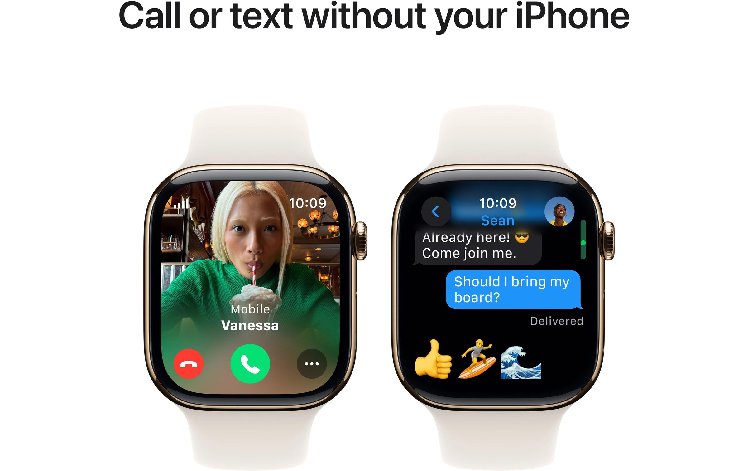Apple Watch Series 10 Titan, 46 mm, GPS + Cellular, Sport Band M/L, Goldfarben