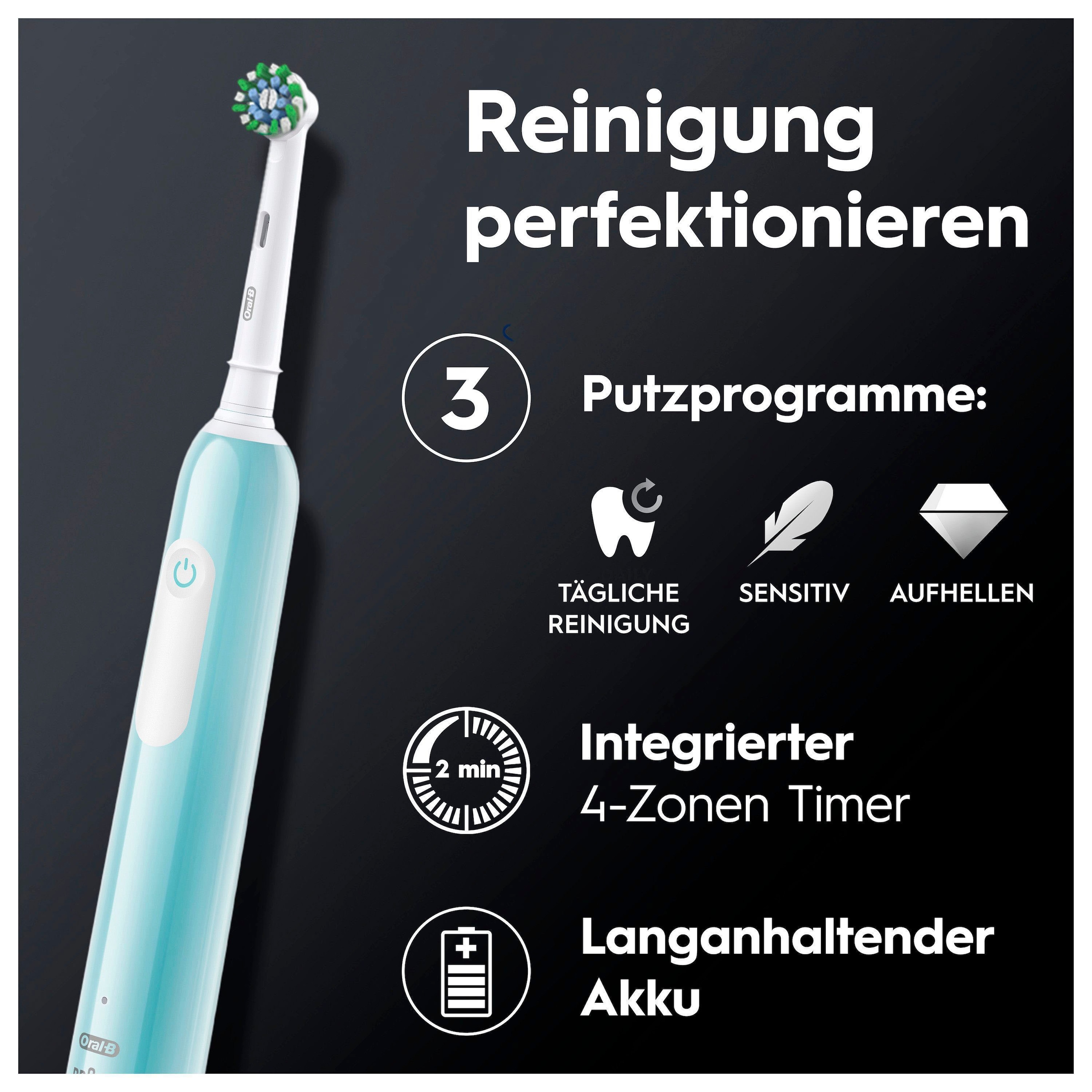 Oral-B Elektrische Zahnbürste »PRO Series 1«, 1 St. Aufsteckbürsten, Drucksensor