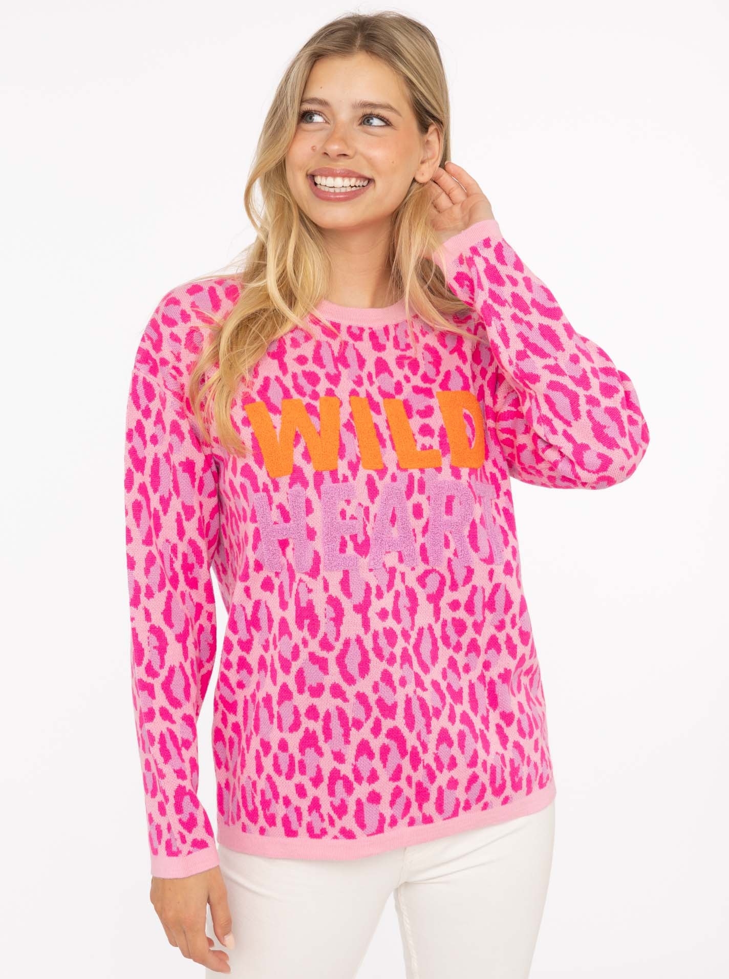 Zwillingsherz Strickpullover »"Wild Heart"« mit Neon Aufschrift