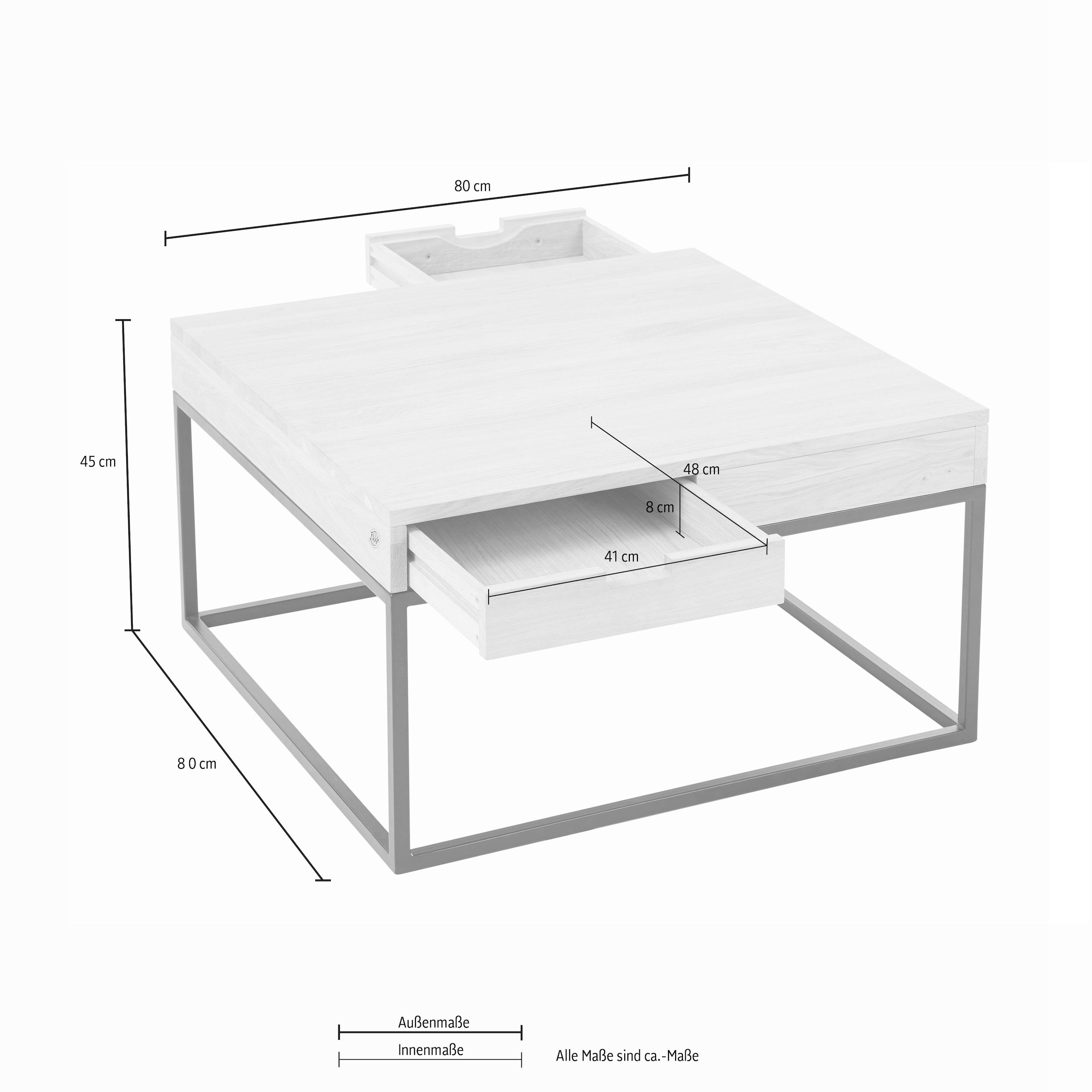 Guido Maria Kretschmer Home&Living Couchtisch »Rava«, in 2 Grössen, aus massiver Eiche