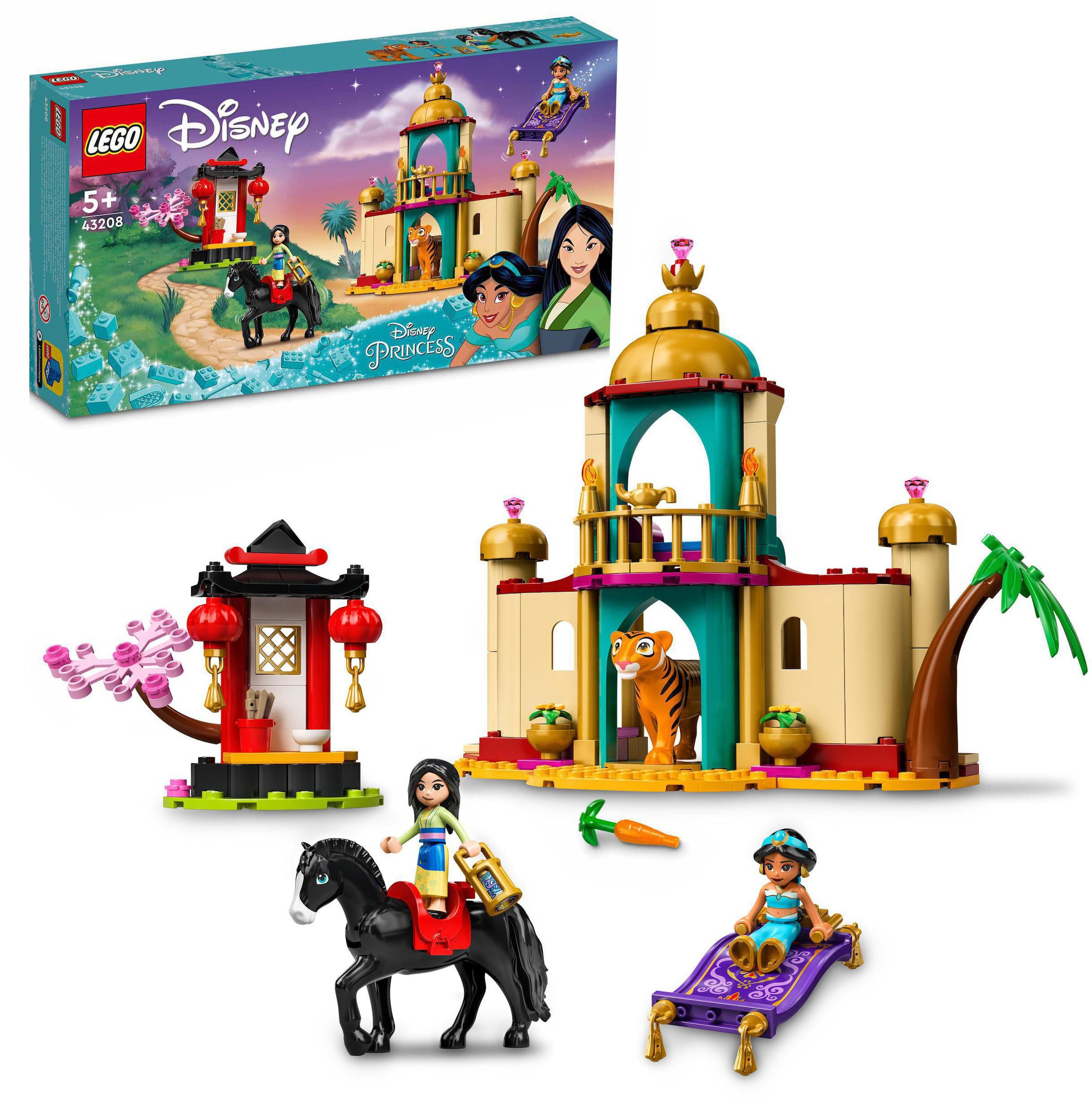 LEGO® Konstruktionsspielsteine »Jasmins und Mulans Abenteuer (43208), LEGO® Disney«, (176 St.)