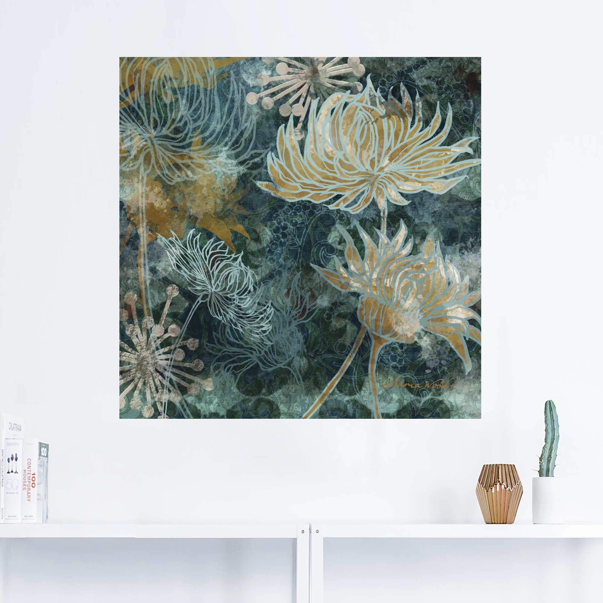Artland Wandbild »Blaue Chrysanthemen Grössen shoppen | in St.), als Wandaufkleber (1 Poster Alubild, versch. Leinwandbild, oder Blumen, online I«, Jelmoli-Versand
