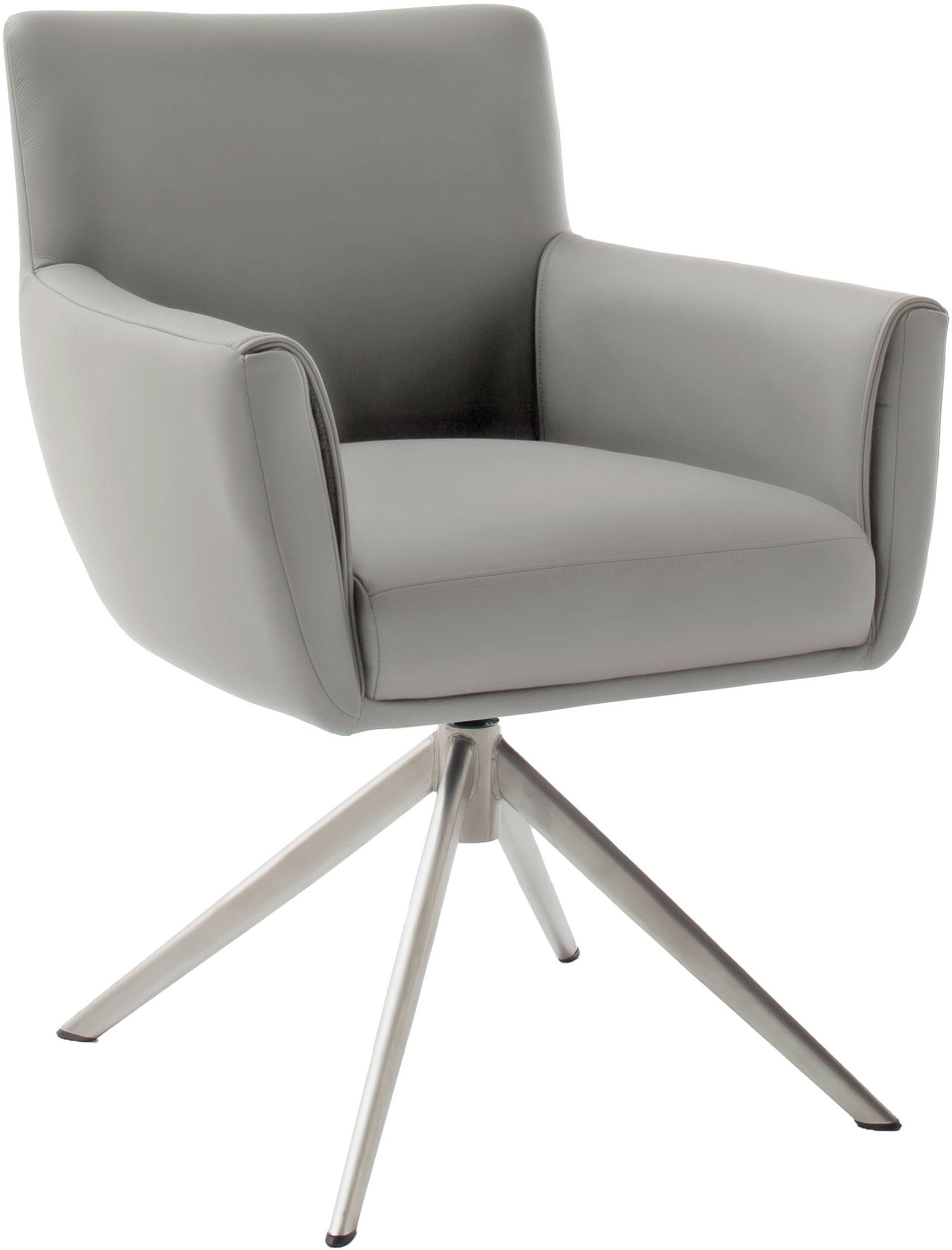 MCA furniture 4-Fussstuhl »WILSON Esszimmerstuhl, Armlehnstuhl, Polsterstuhl, modern«, (Set), 2 St., Leder, Stuhl, Armlehnenstuhl, drehbar, Taschenfederkern, belastbar 160 kg,XXL