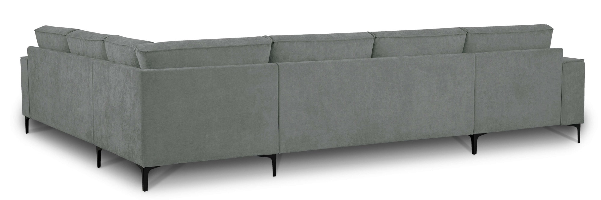Places of Style Wohnlandschaft »XXL Sofa Oland, Struktur, Flachgewebe, Luxus-Microfaser, Boucle«, U-Form, 342 cm, Wellenunterfederung, Skandi-Design, Metallfüsse