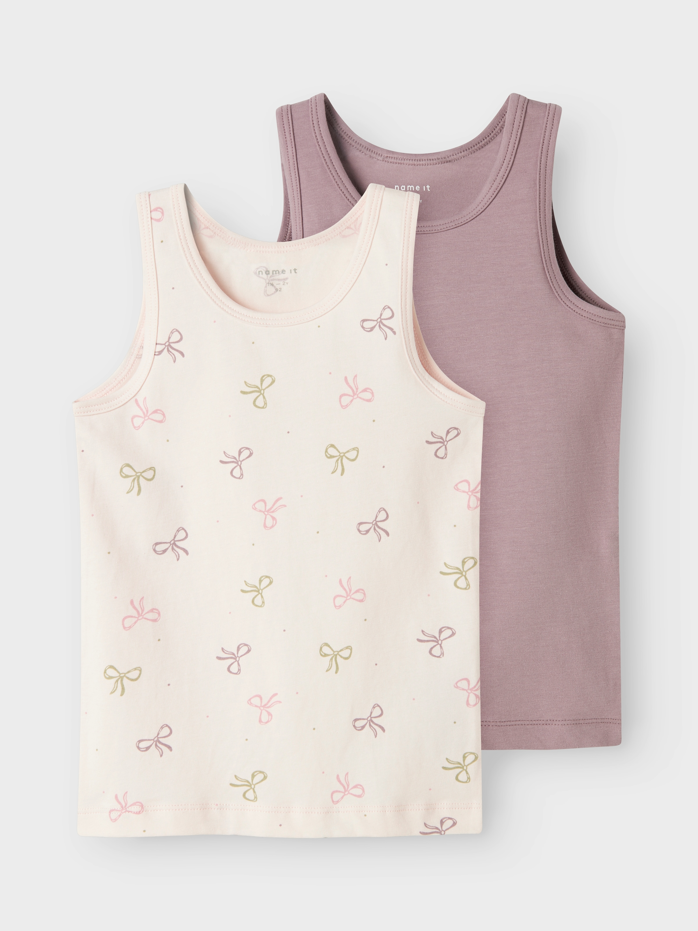 Name It Unterhemd »NMFTANK TOP 2P BARELY PINK BOW NOOS« Packung, 2 Stk.