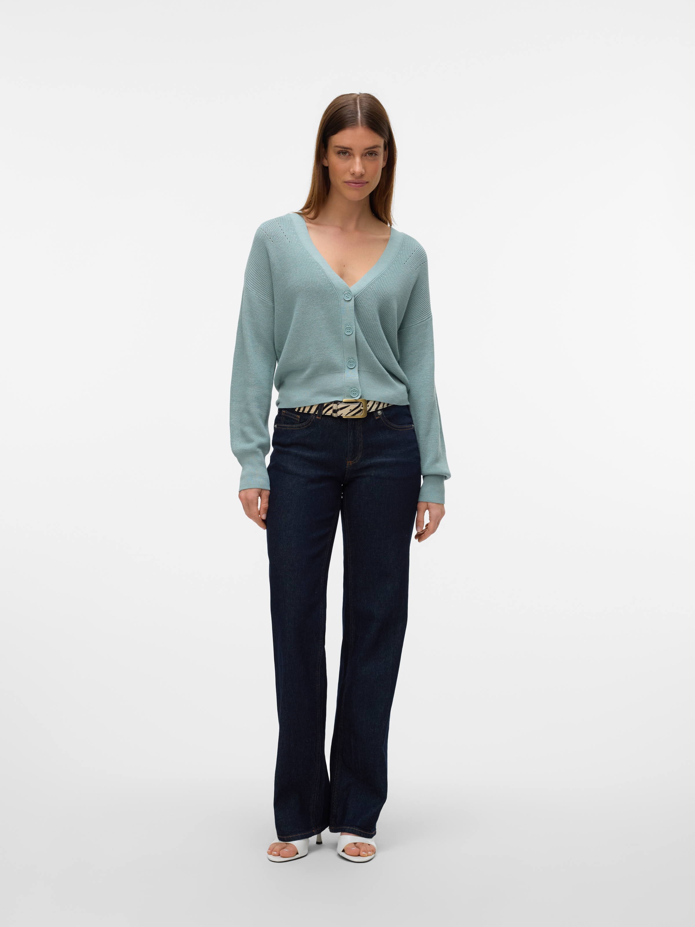 Vero Moda Strickjacke »VMNEWLEXSUN LS SHORT V-NECK CAR GA NOOS«