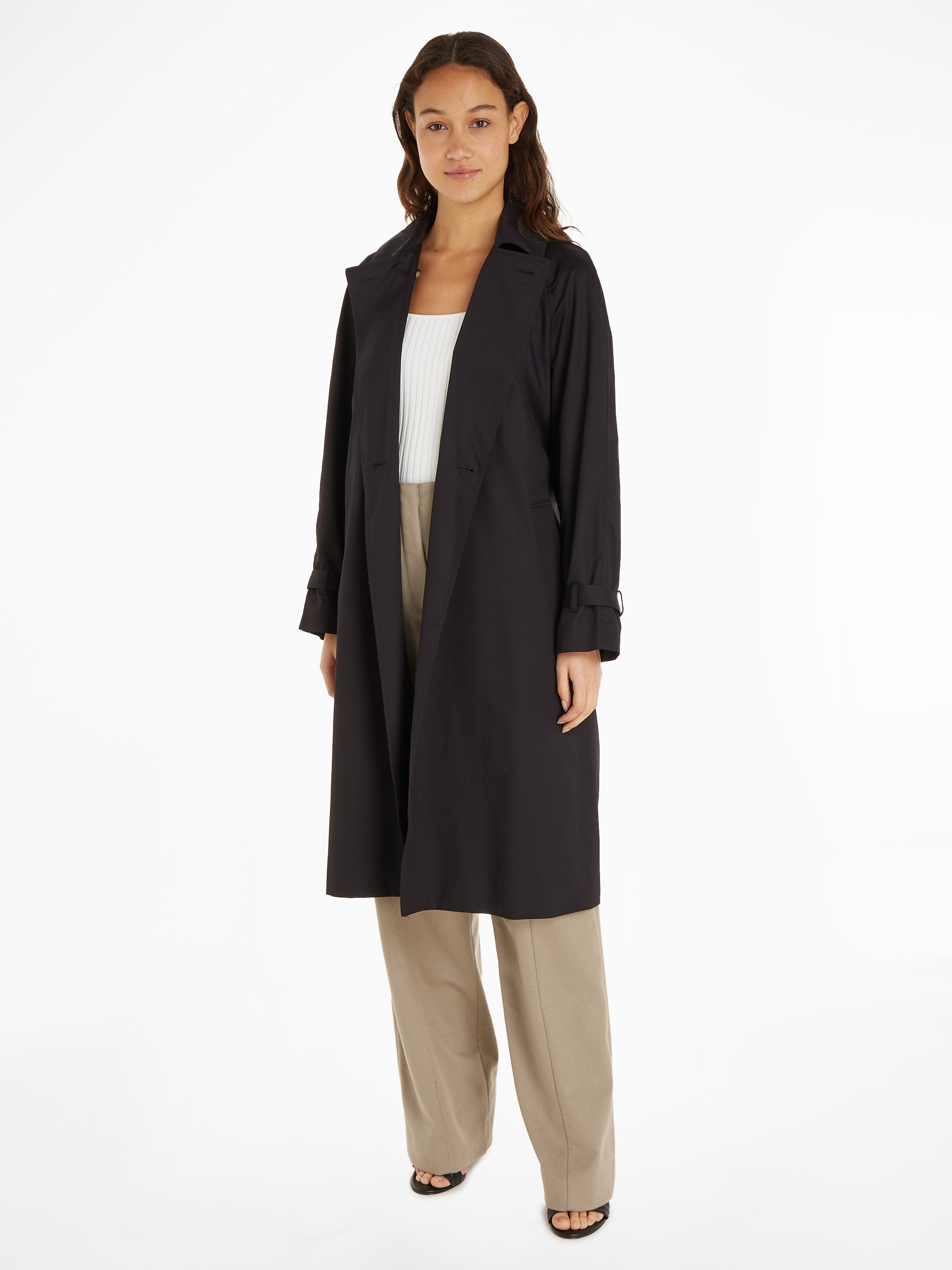 Calvin Klein Outdoorjacke »ESSENTIAL TRENCH COAT«, (Set, 2 St., mit Gürtel), mit Gürtel