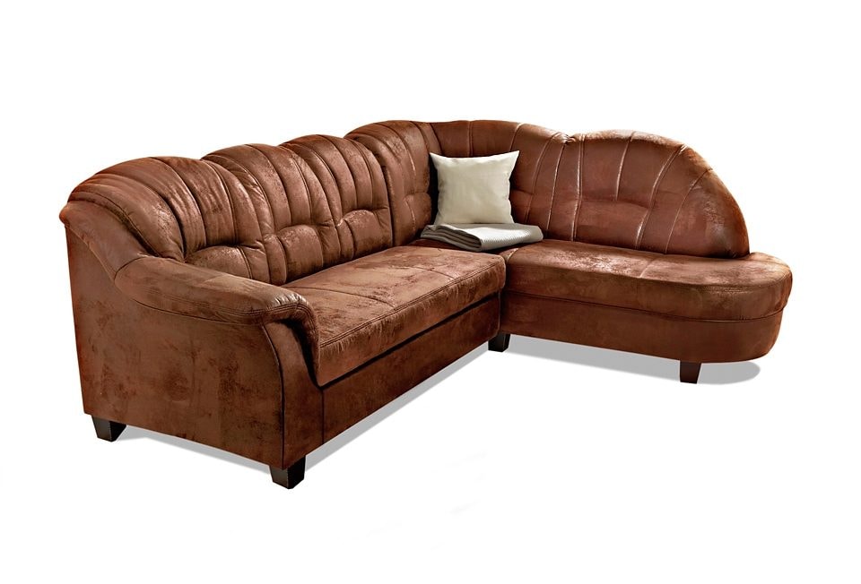 Home affaire Ecksofa "Budapest zeitlos & elegant, bequeme Armlehnen, L-Form" wahlweise mit Bettfunktion, mit Recamiere oder Ottomane