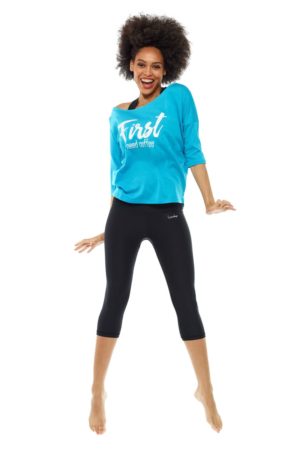 Winshape 3/4-Arm-Shirt »MCS001 ultra leicht«, mit weissem Glitzer-Aufdruck