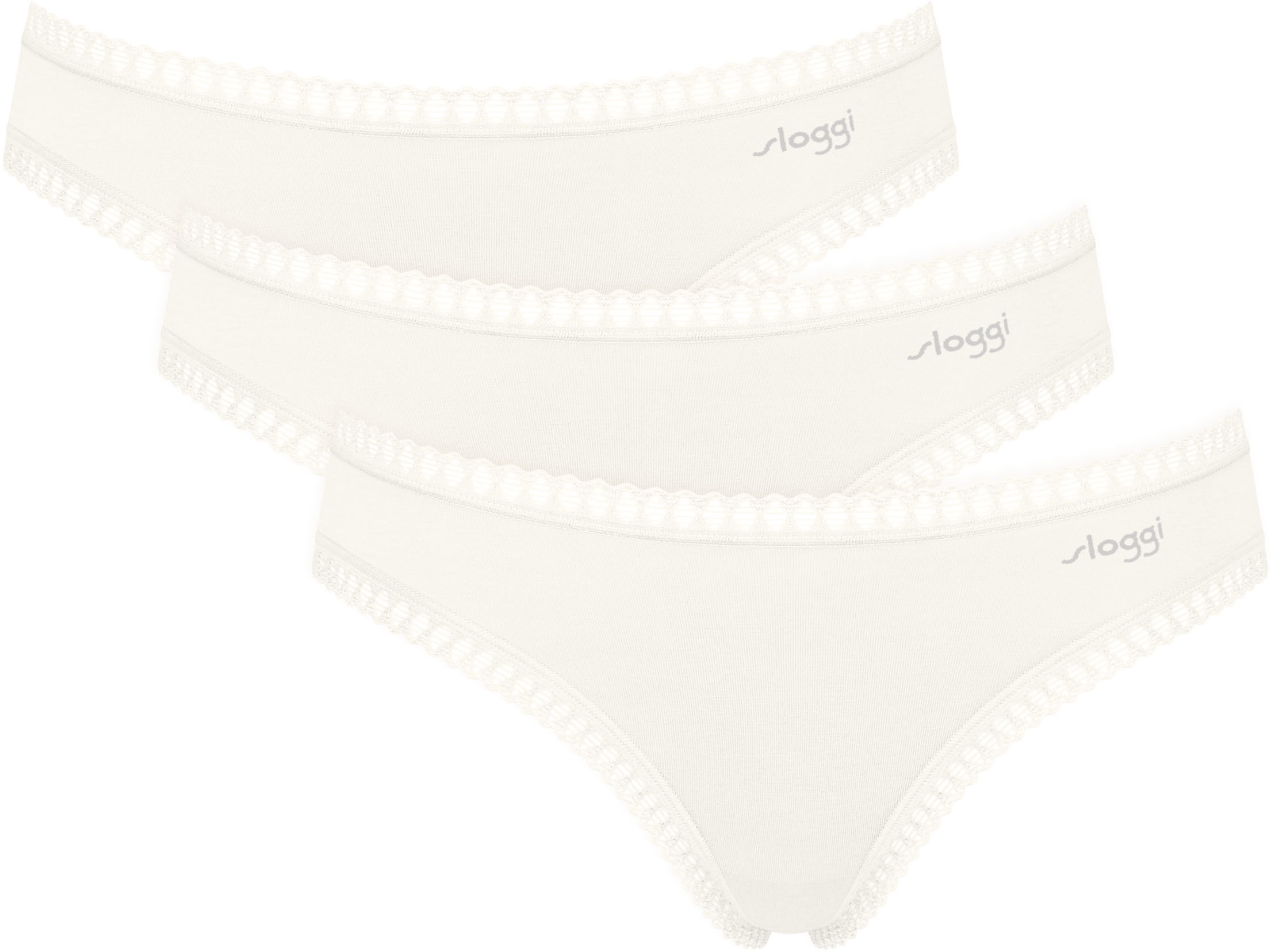 sloggi Minislip »GO Crush« 3er Pack, dehnbare Spitzendetails, uni, gemustert
