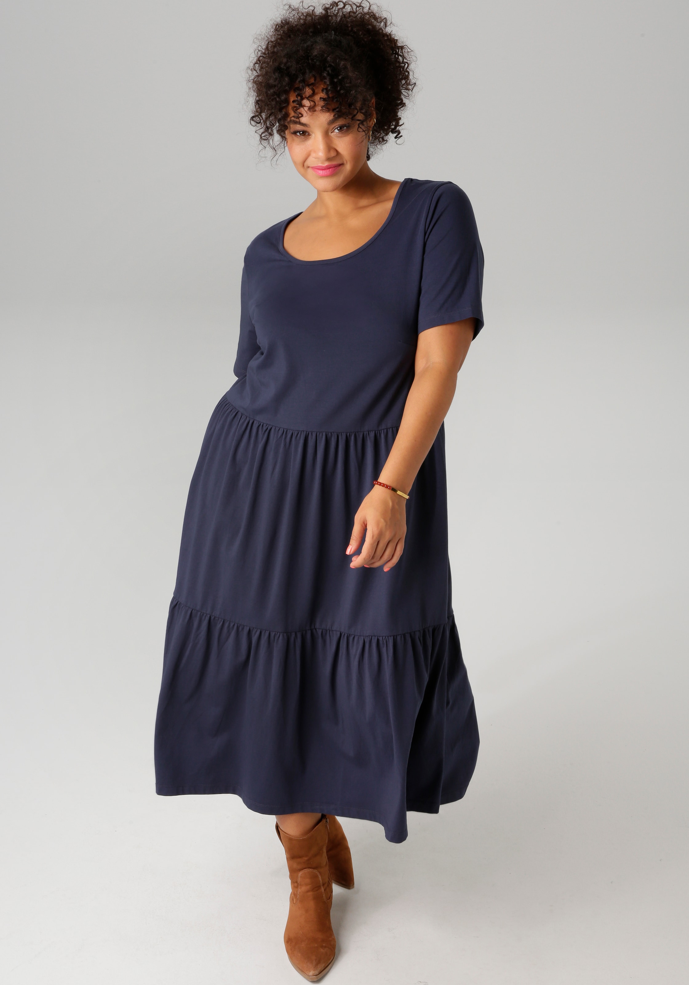 Aniston PLUS Sommerkleid, aus elastischer Jersey-Qualität