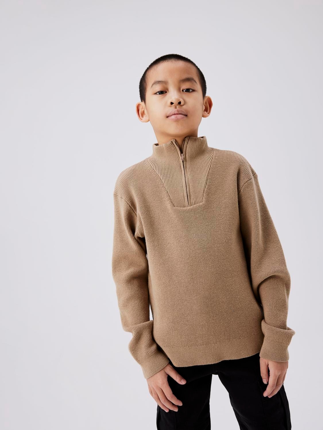 Name It Strickpullover »NKMNESOLLE LS KNIT NOOS« mit Troyer-Kragen