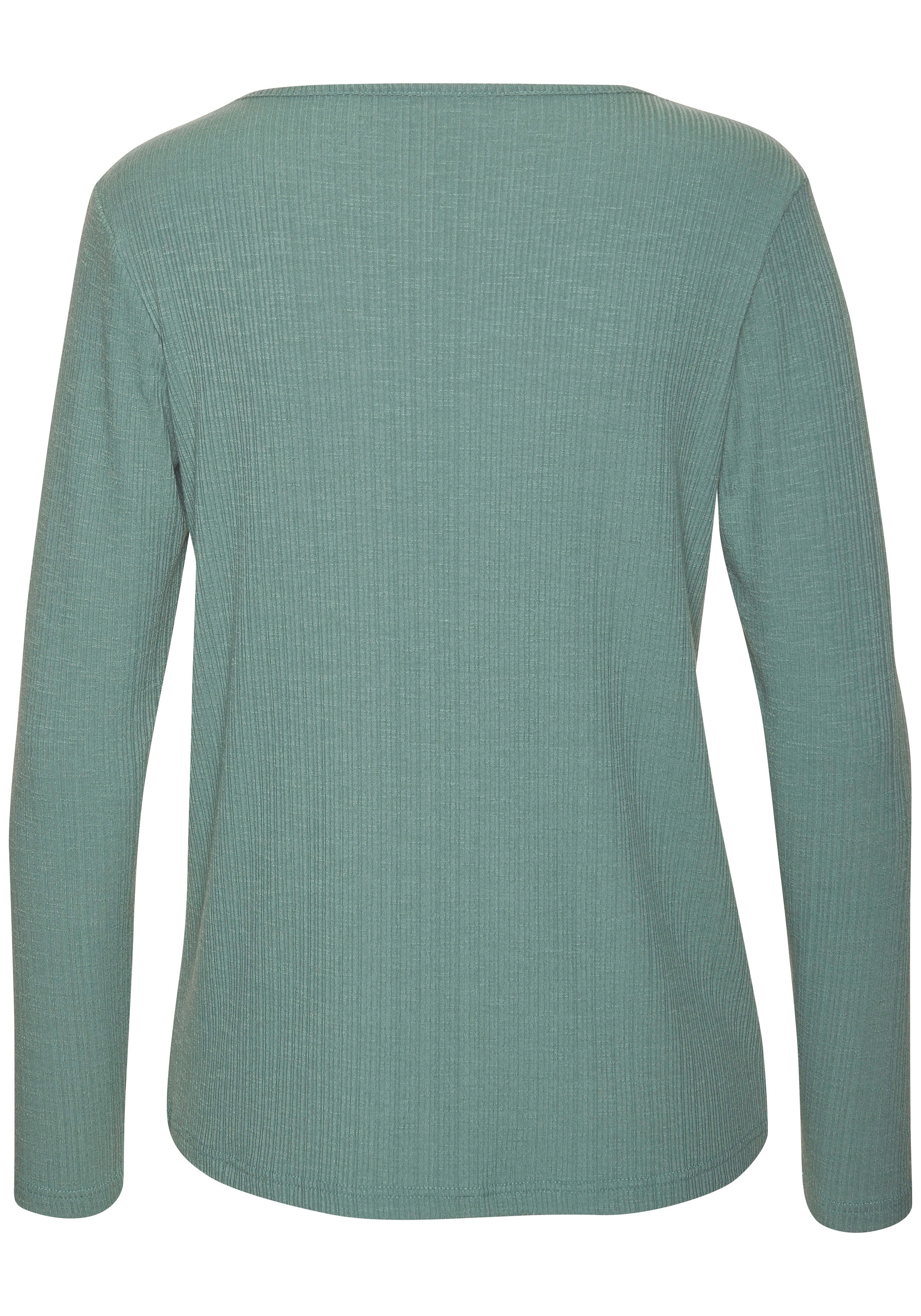 Vivance Langarmshirt »mit modischer Rippstruktur«, aus weichfliessender Qualität mit Viskose