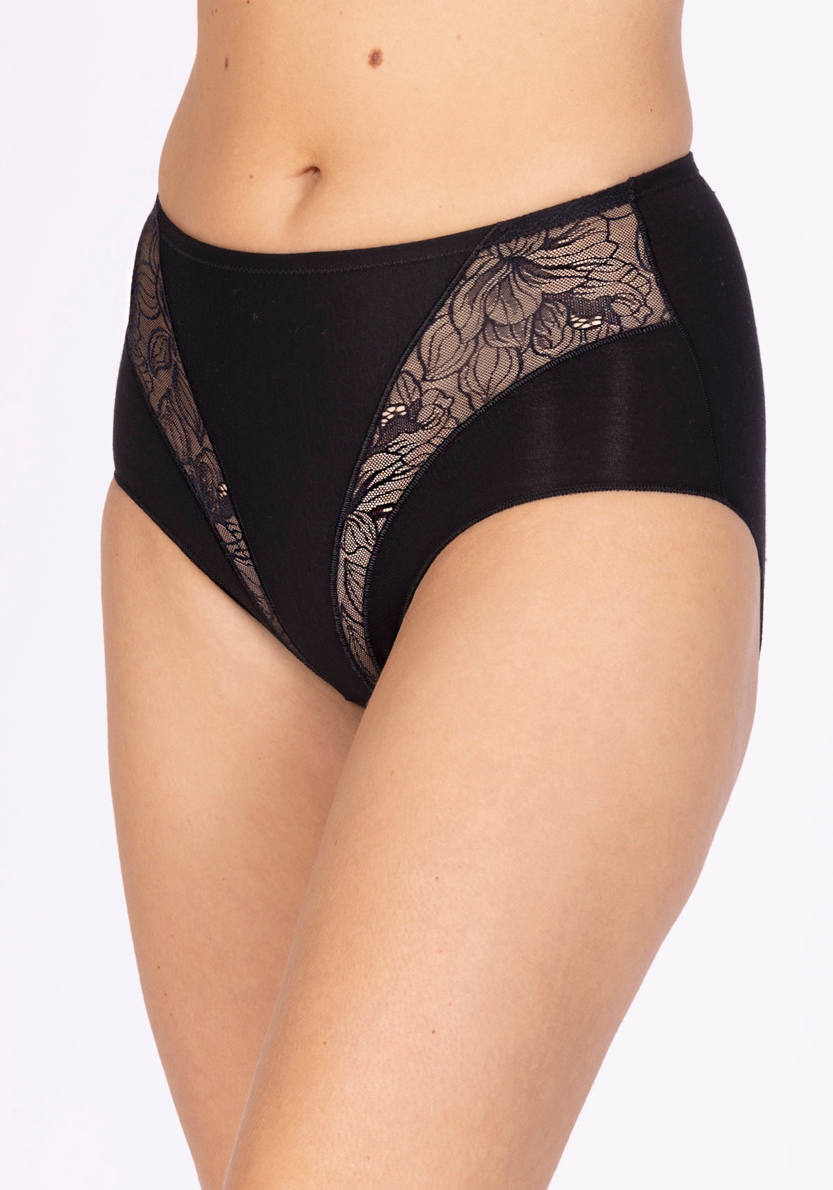 Nina Von C. Taillenslip »"Cotton Shape"«, (2er Pack), eng, elastisch, atmungsaktiv, bequem, feminin, mit Spitze, Baumwollmix