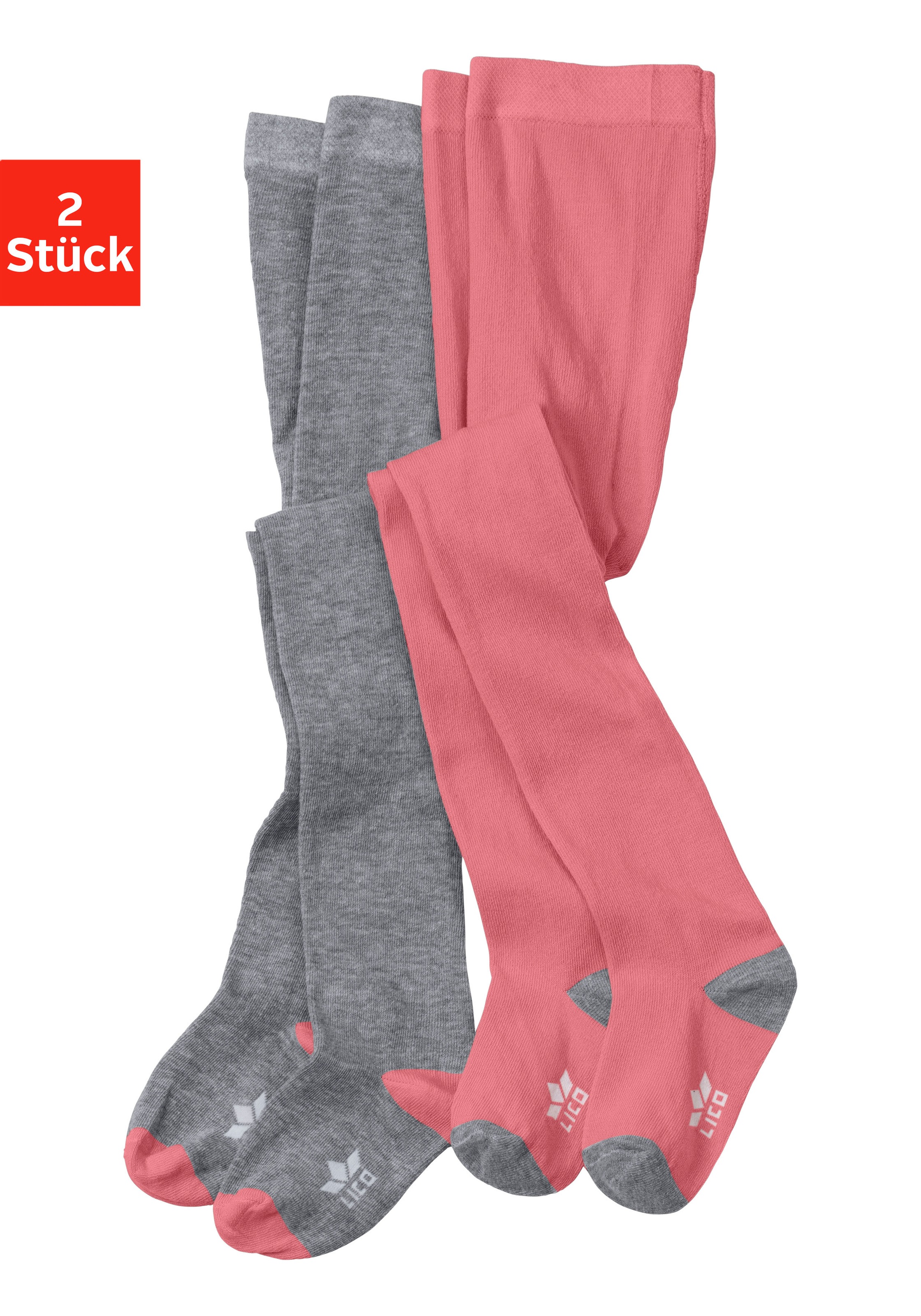 Lico Strickstrumpfhose, (2 St.), glatt gestrickt mit farbiger Spitze kaufen