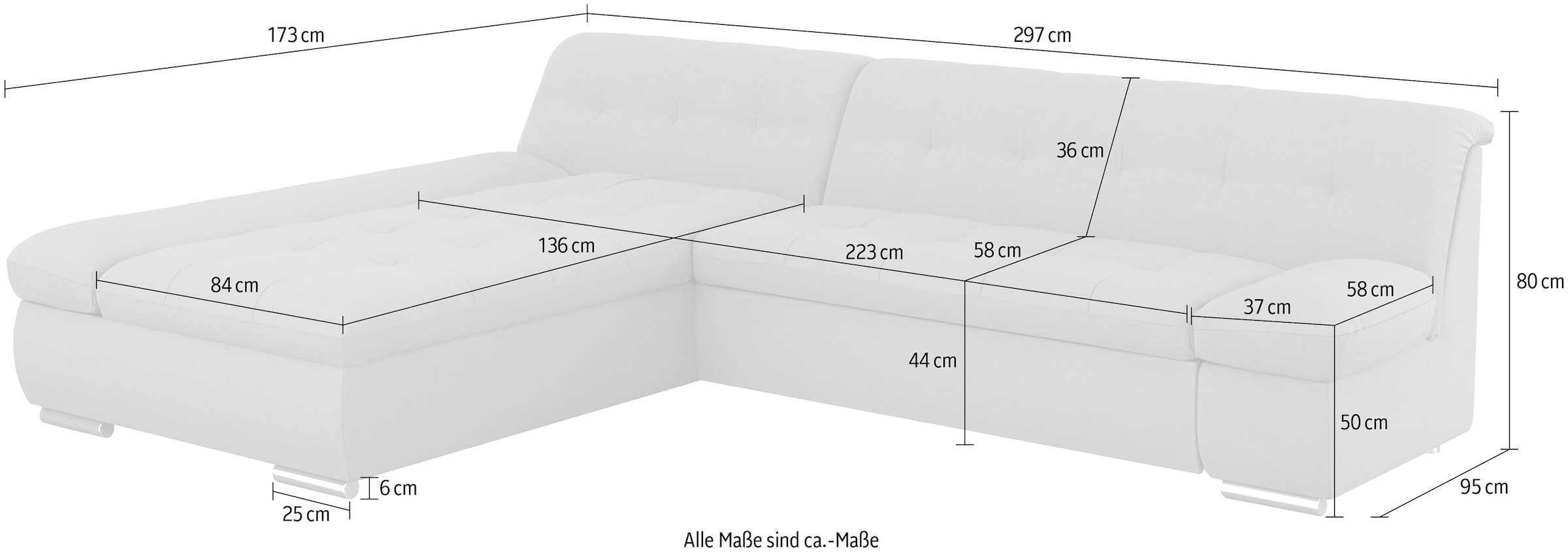 DOMO collection Ecksofa »Mona L-Form«, wahlweise mit Bettfunktion