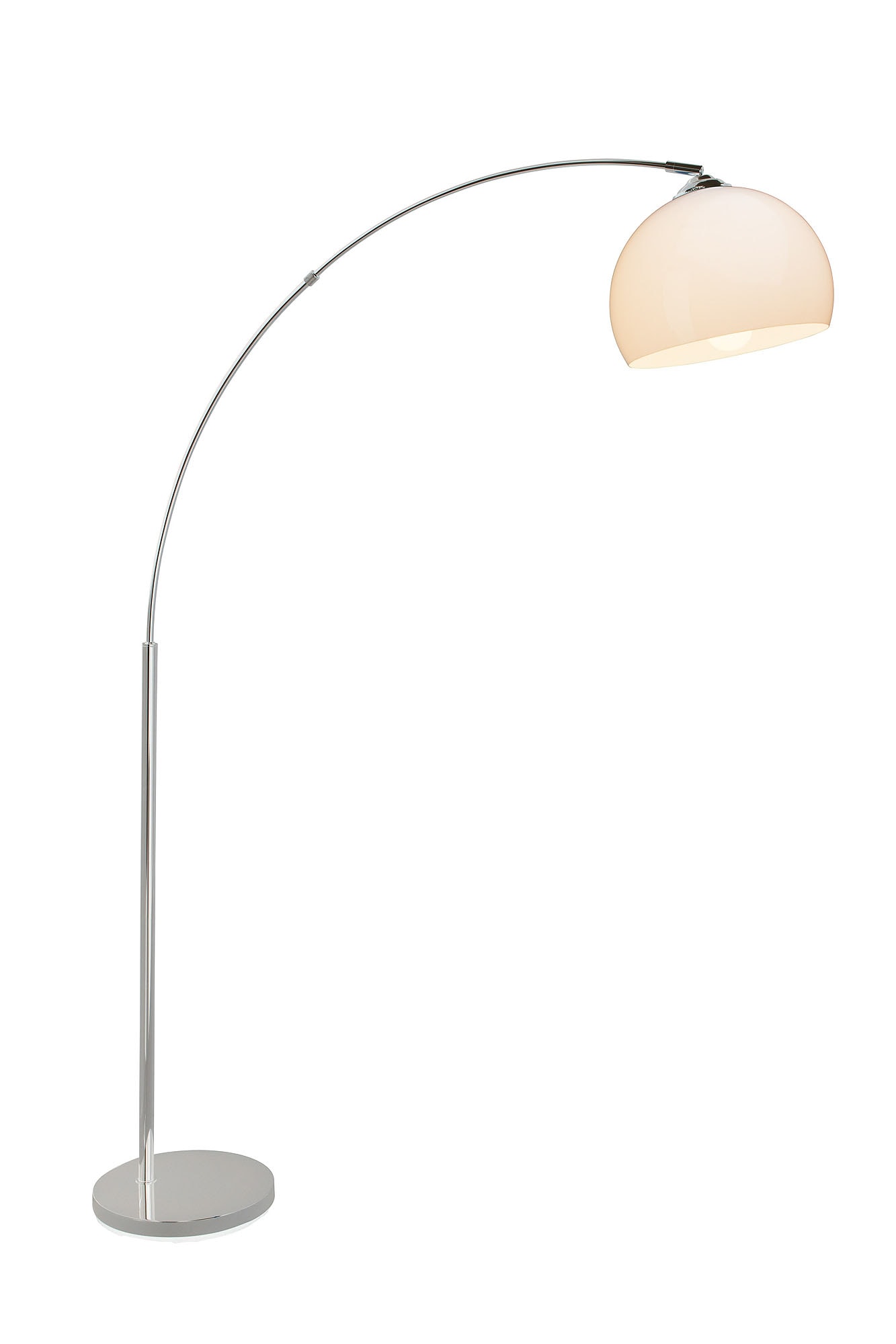 Brilliant Bogenlampe »Vessa«, 1 flammig, Leuchtmittel E27 | ohne Leuchtmittel, Stehlampe 1,7m chrom/weiss