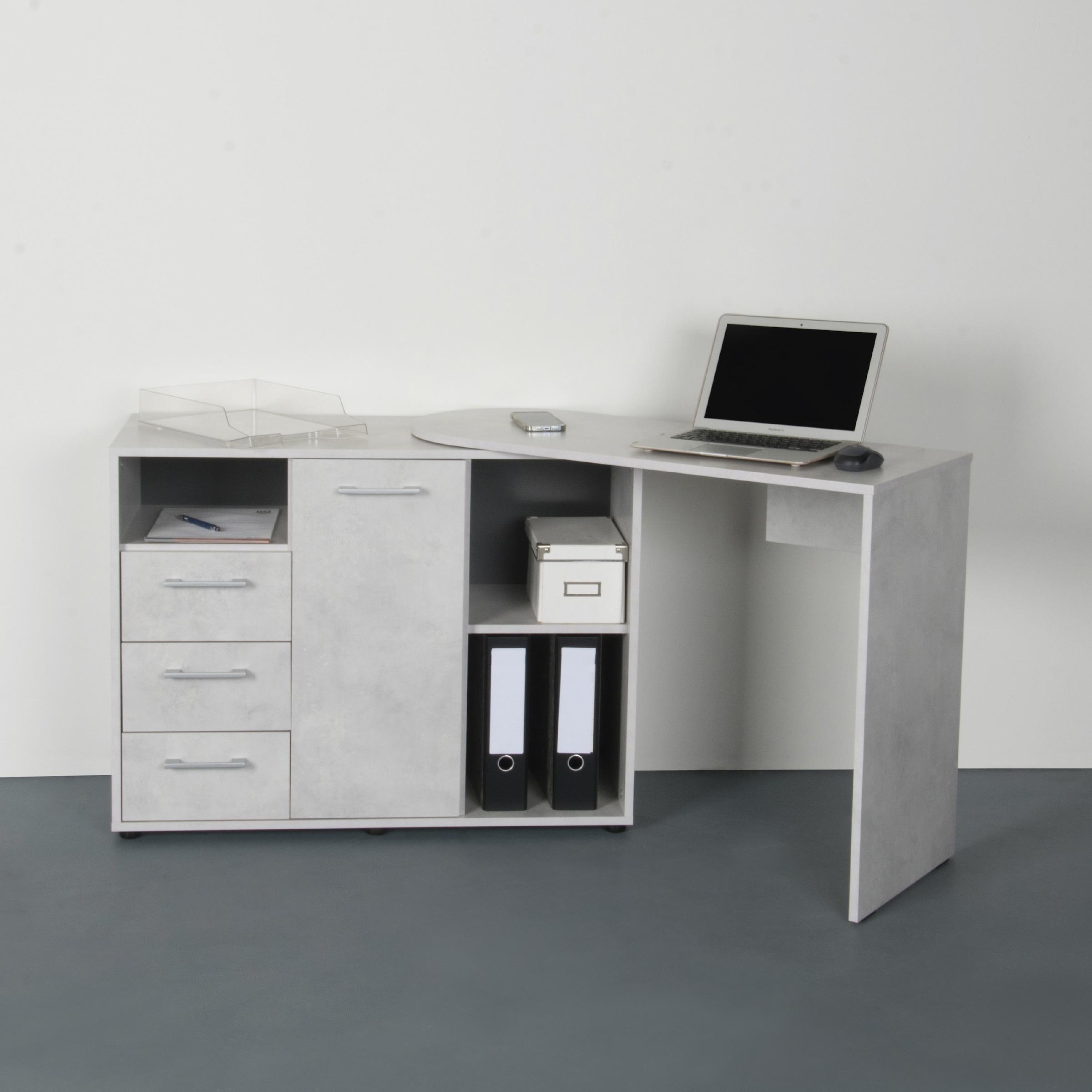 VOGL Möbelfabrik Schreibtisch »1246 mit schwenkbarer Tischplatte«, platzsparend, Breite 98-149 cm, Made in Germany