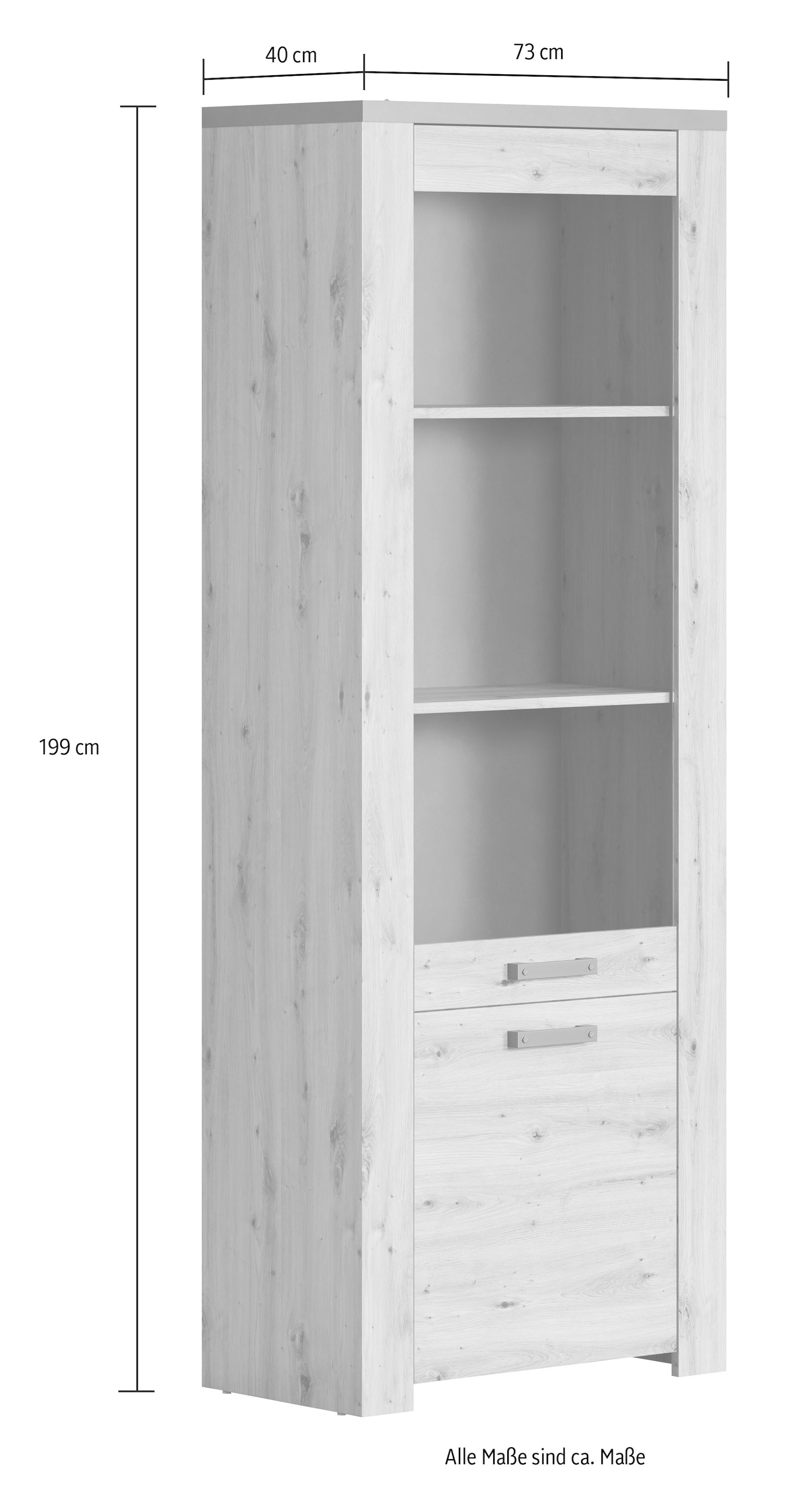 Home affaire Vitrine »Ambres«, (1 St.), mit Glastür, Breite 73 cm,  Türanschlag links oder rechts online kaufen | Jelmoli-Versand