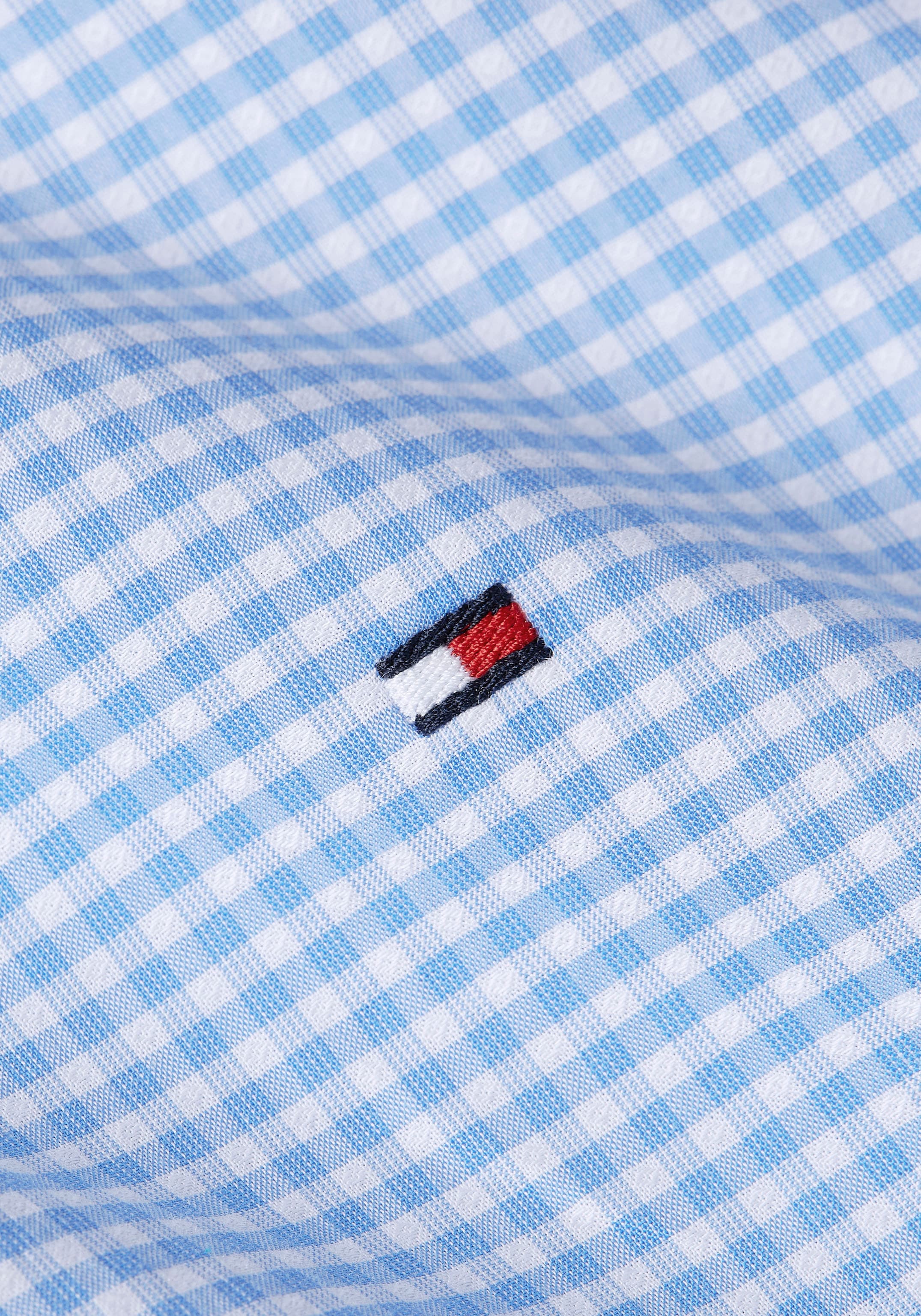 Tommy Hilfiger Karohemd »FLEX TEXTURED GINGHAM SF SHIRT«, mit kleiner Logostickerei