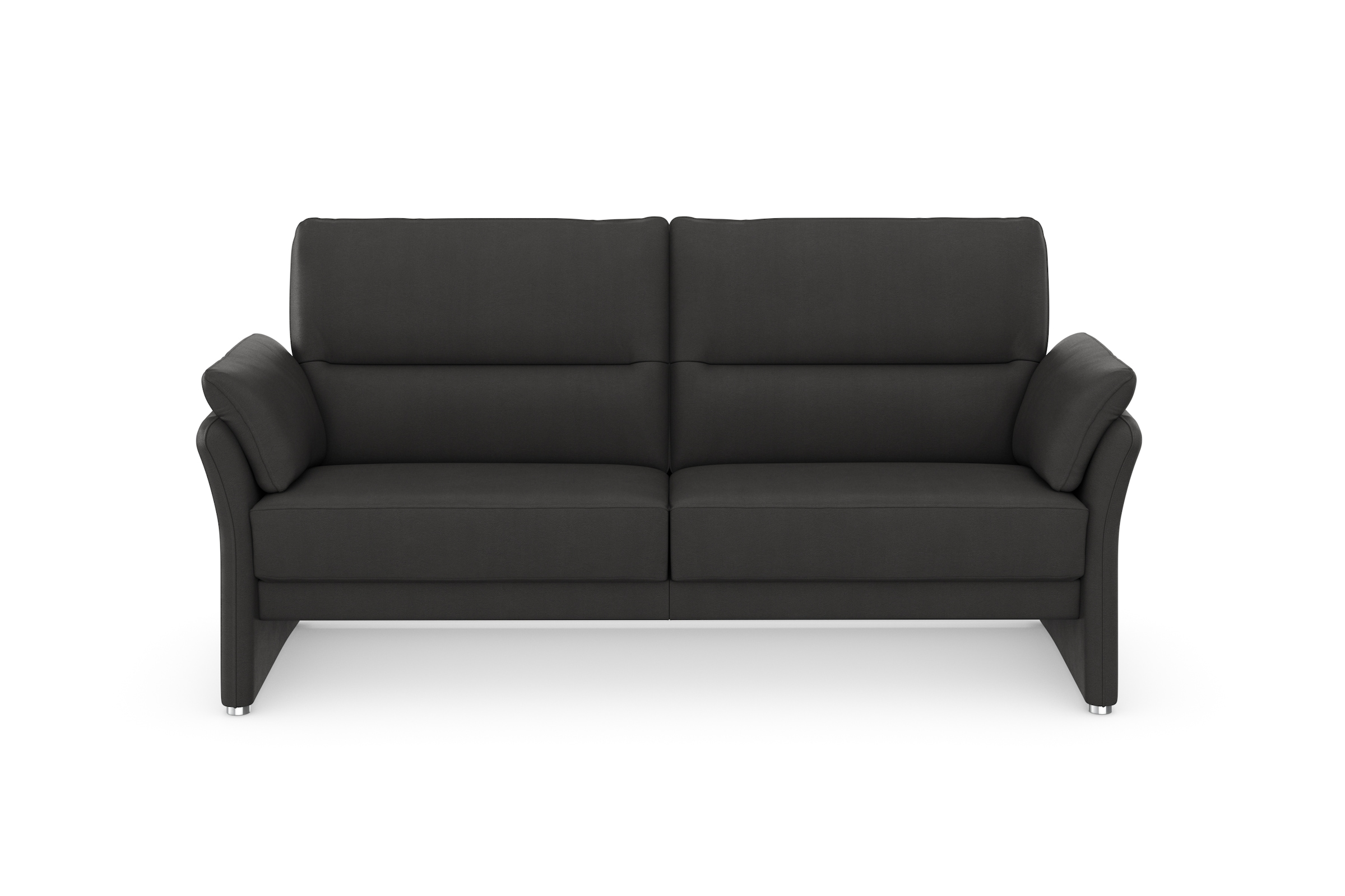 DOMO collection 2,5-Sitzer »Pina, schmale Armlehnen, mit Federkern, kompakt & elegant«, Hoher Sitzkomfort, Luxus-Microfaser Lederoptik, grau, Breite 199 cm
