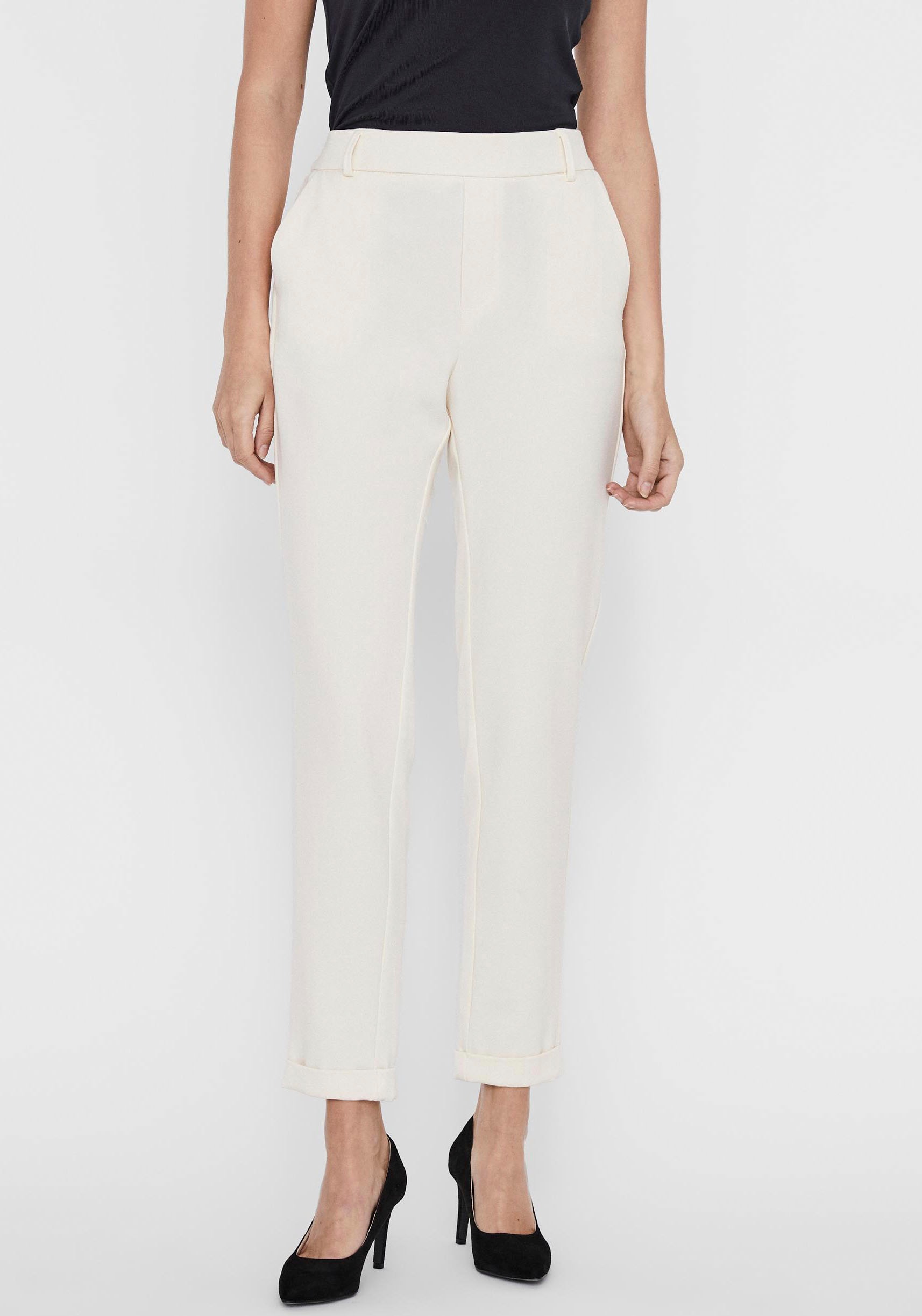 Vero Moda Anzughose »VMMAYA MR LOOSE SOLID PANT NOOS«, knöchelfreie Form mit Saumaufschlag