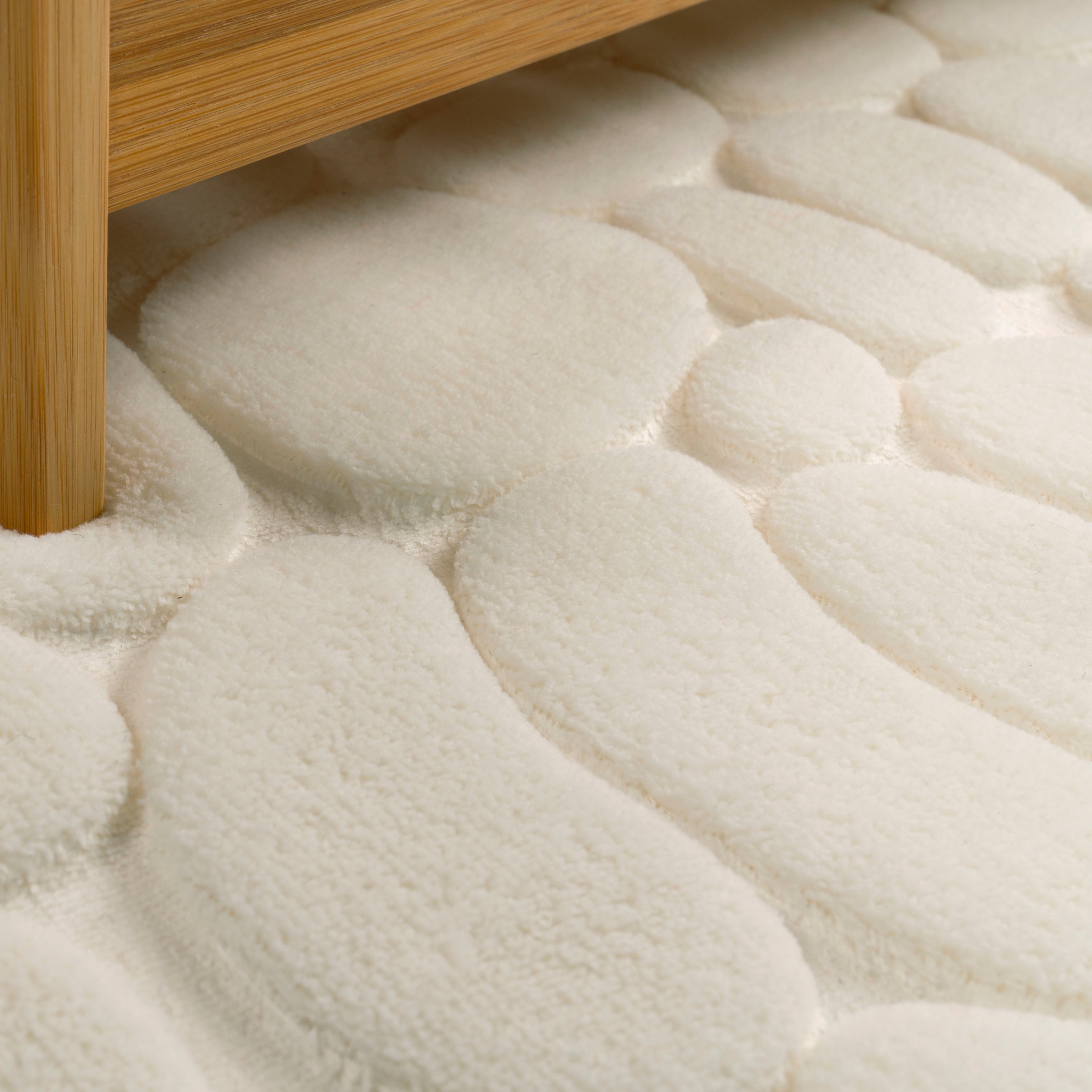 Paco Home Badematte »Corby 256«, Höhe 13 mm, fussbodenheizungsgeeignet, Badteppich, Uni Farben, Motiv Steine, Hoch-Tief Effekt