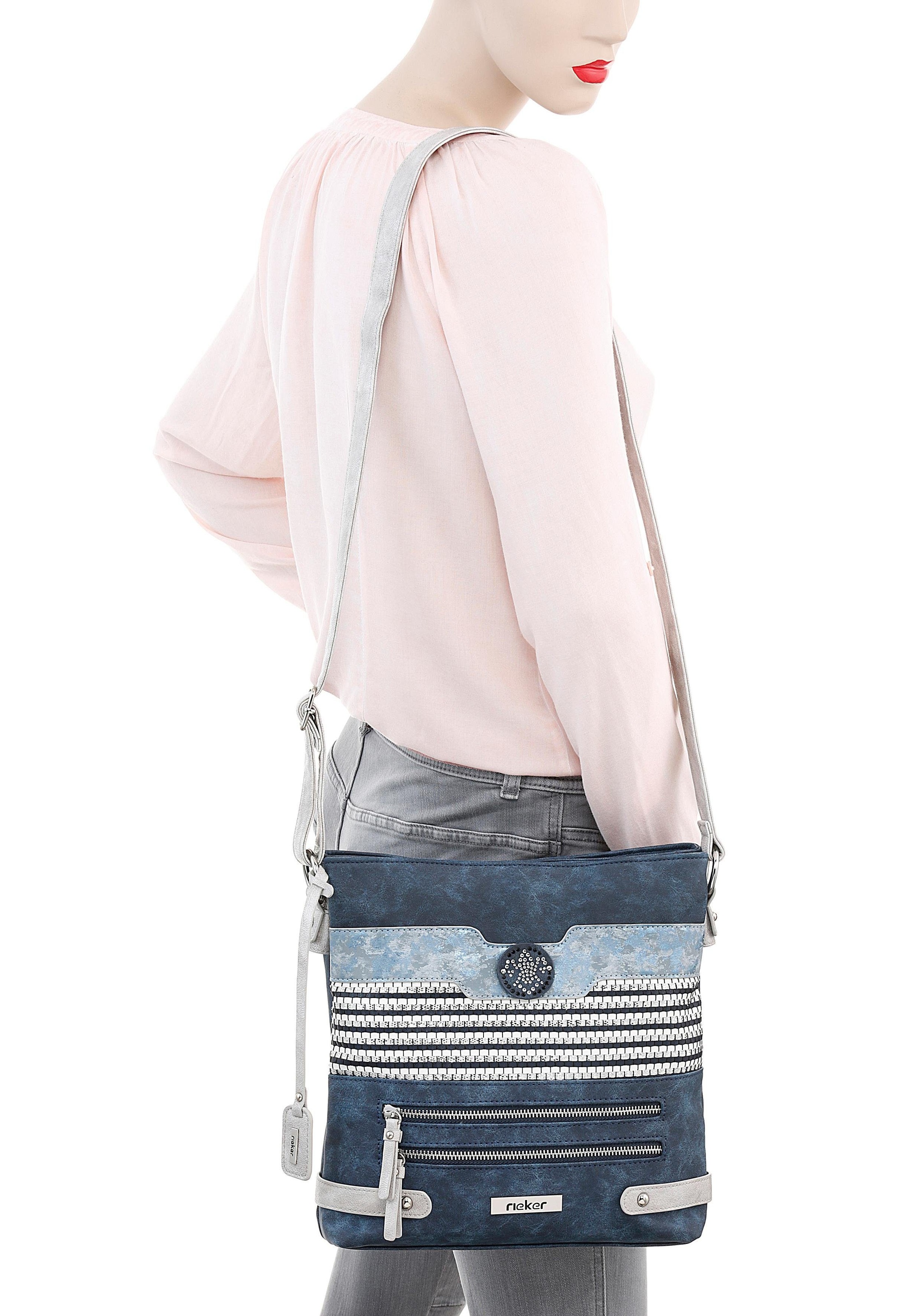 Rieker Umhängetasche Schultertasche, Damen-Tasche mit praktischem Reissverschluss-Rückfach