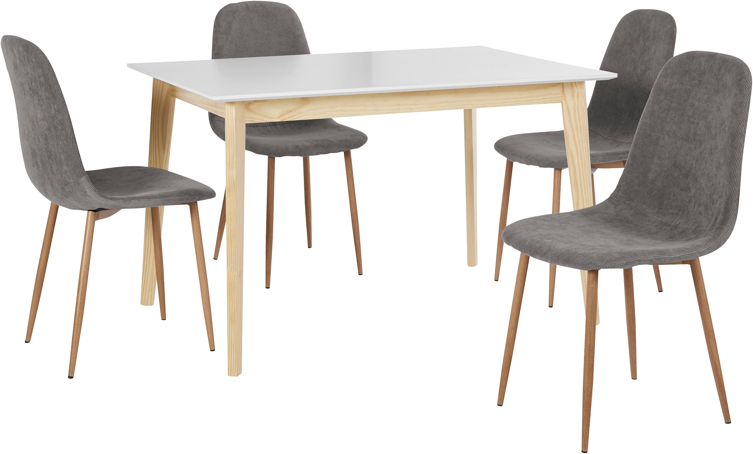 Homexperts Essgruppe »Kaitlin Tischgruppe«, (Set, Stühlen) Jelmoli-Versand »Kailtin« 4 5 | tlg., aus 120 und online Breite shoppen bestehend Esstisch cm