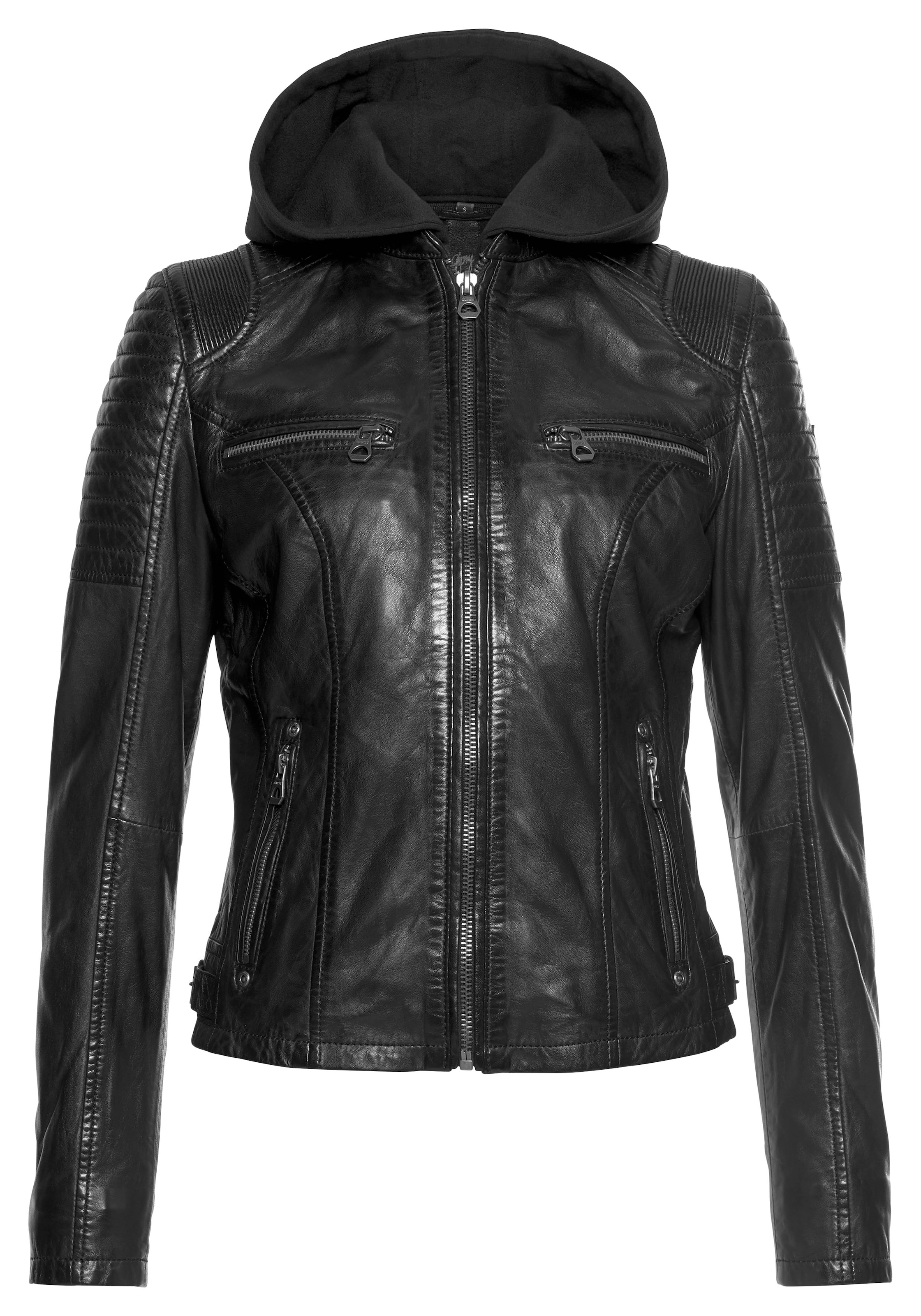 Bikerjacke »SAMINA«, mit Kapuze, 2-in-1-Jacke - mit abnehmbarem Kapuzen-Sweat-Einsatz