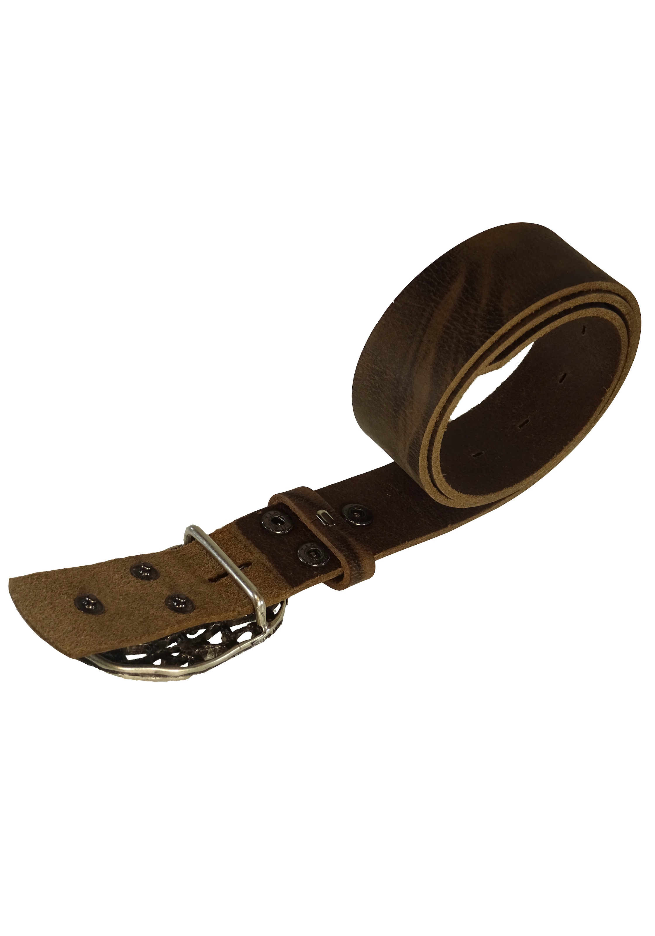 RETTUNGSRING by showroom 019° Ledergürtel, mit austauschbarer Schliesse »Welle Oval Mit Strass Weiss«, 4cm