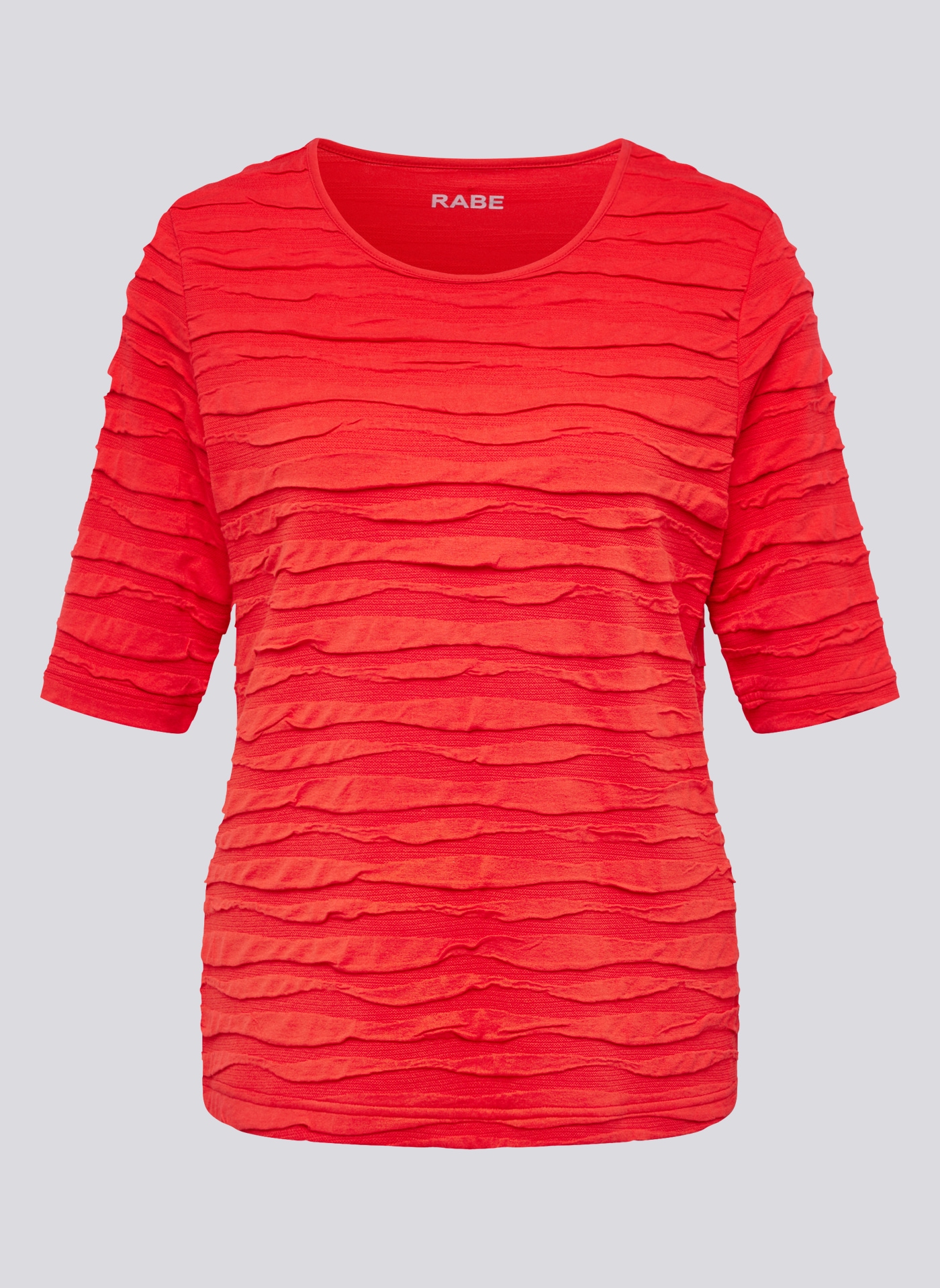 Rabe Rundhalsshirt, im Crinkle-Look