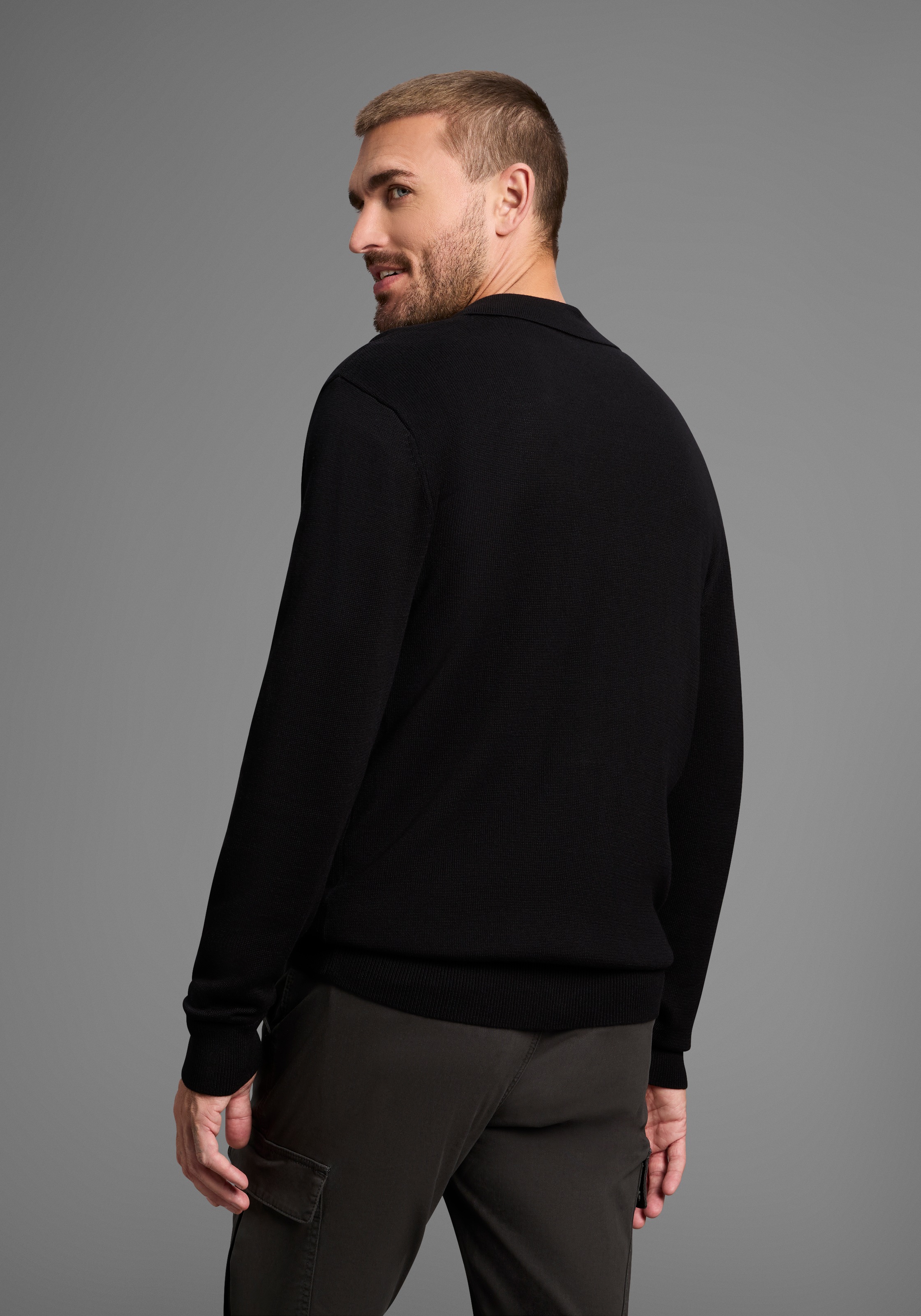 Bruno Banani Polokragenpullover, mit Reissverschluss und Brusttasche
