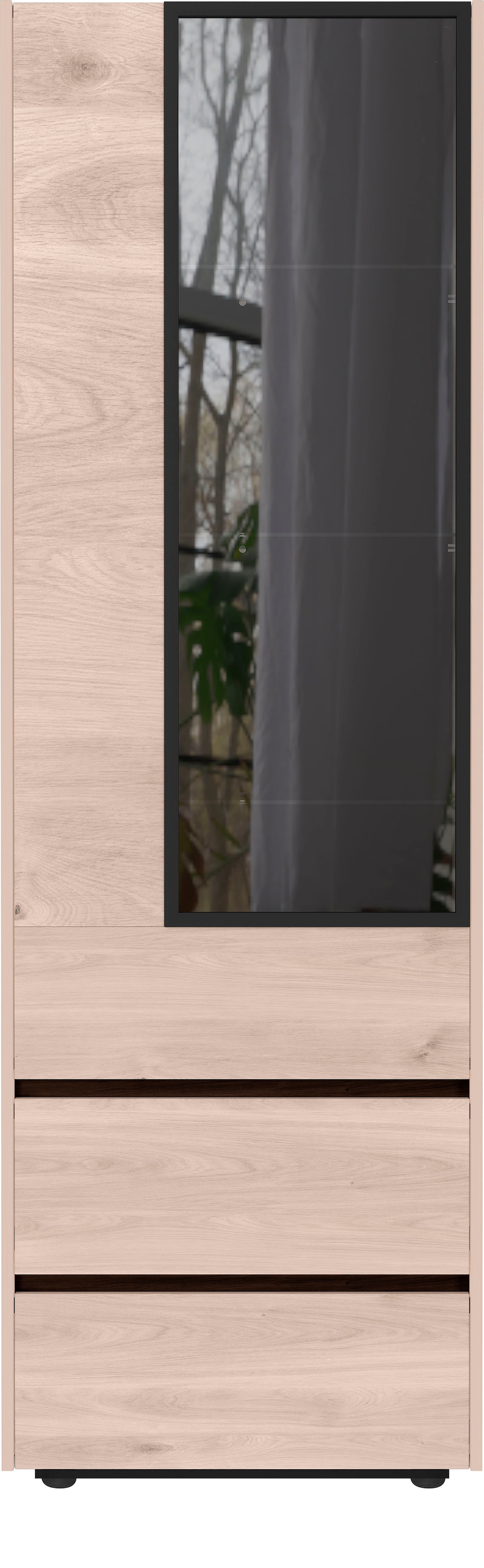 GERMANIA Vitrine »Cantoria«, Rauchglas zwei Grau, shoppen Tür aus Glaseinsatz in Fussvarianten inkl. Jelmoli-Versand mit online 