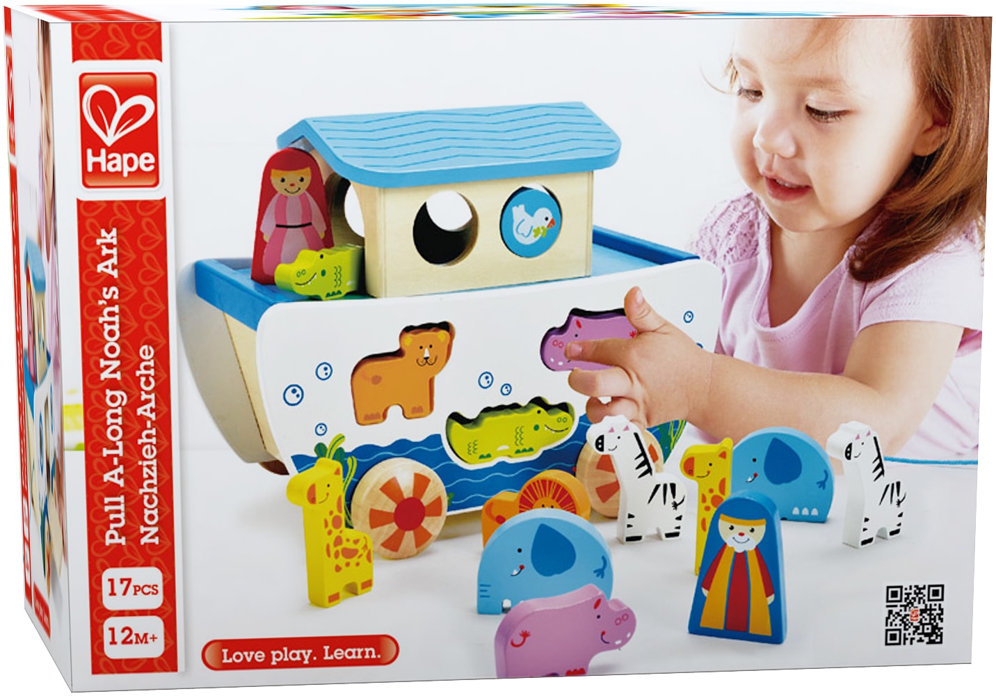 Hape Nachziehfahrzeug »Nachzieh-Arche«, Fördert Feinmotorik und Koordination