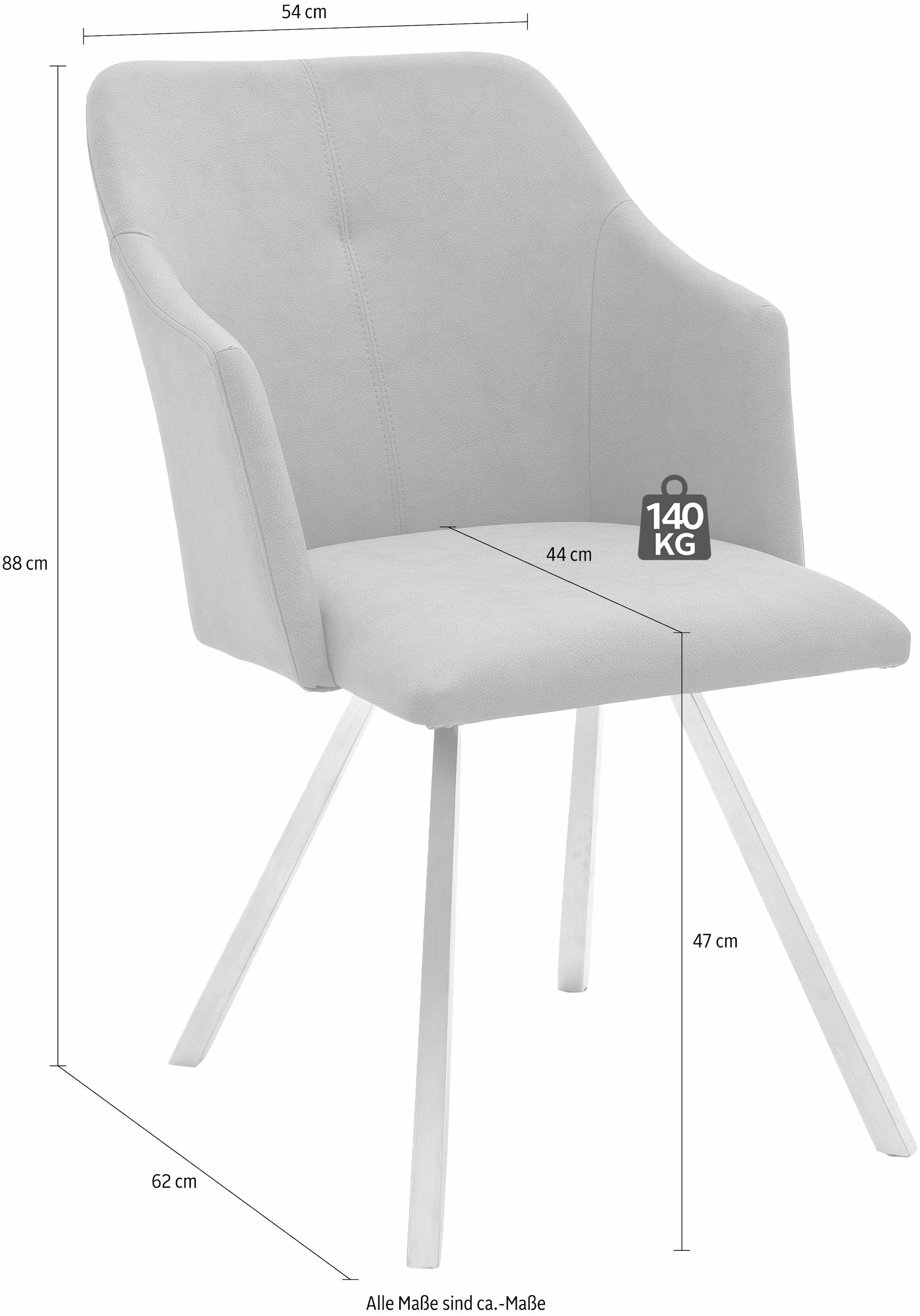 Jelmoli-Versand MCA Stuhl B-eckig«, bestellen kg (Set), Esszimmerstuhl Fuss | bis 4 »Madita Kunstleder, online belastbar Stuhl 2 140 St., furniture max.