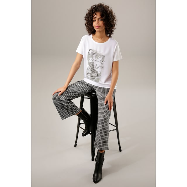 Aniston CASUAL Shirtbluse, mit Glitzersteinchen verzierter Frontdruck  online shoppen | Jelmoli-Versand