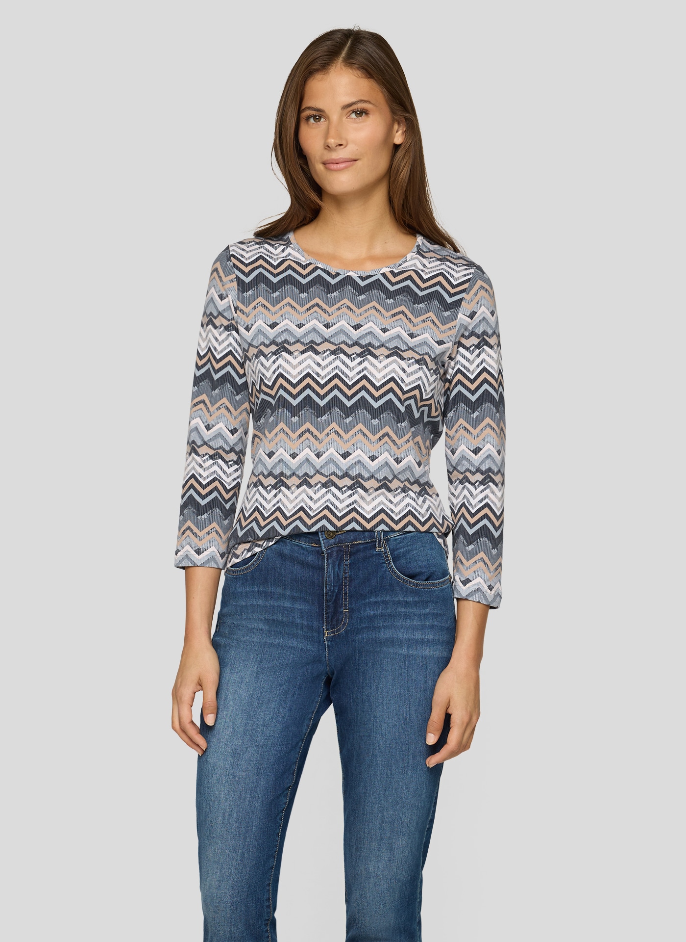 Rabe 3/4-Arm-Shirt mit grafischem Muster