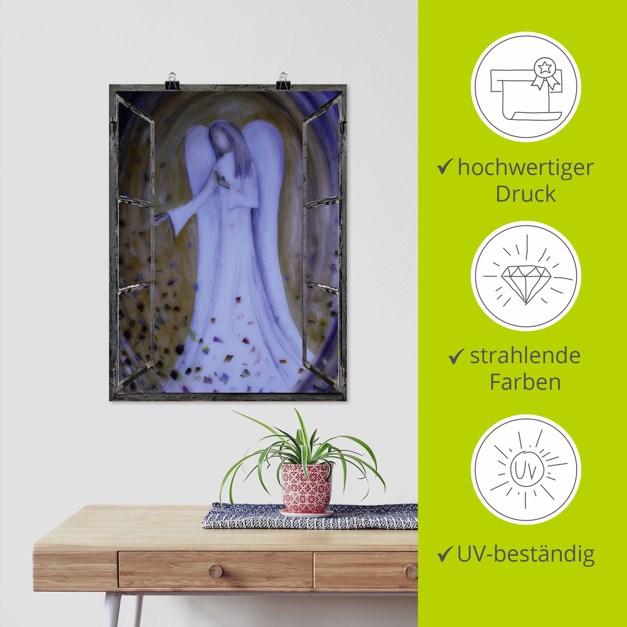 Artland Wandbild »Fensterblick - Engel«, Religion, (1 St.), als Leinwandbild, Poster in verschied. Grössen