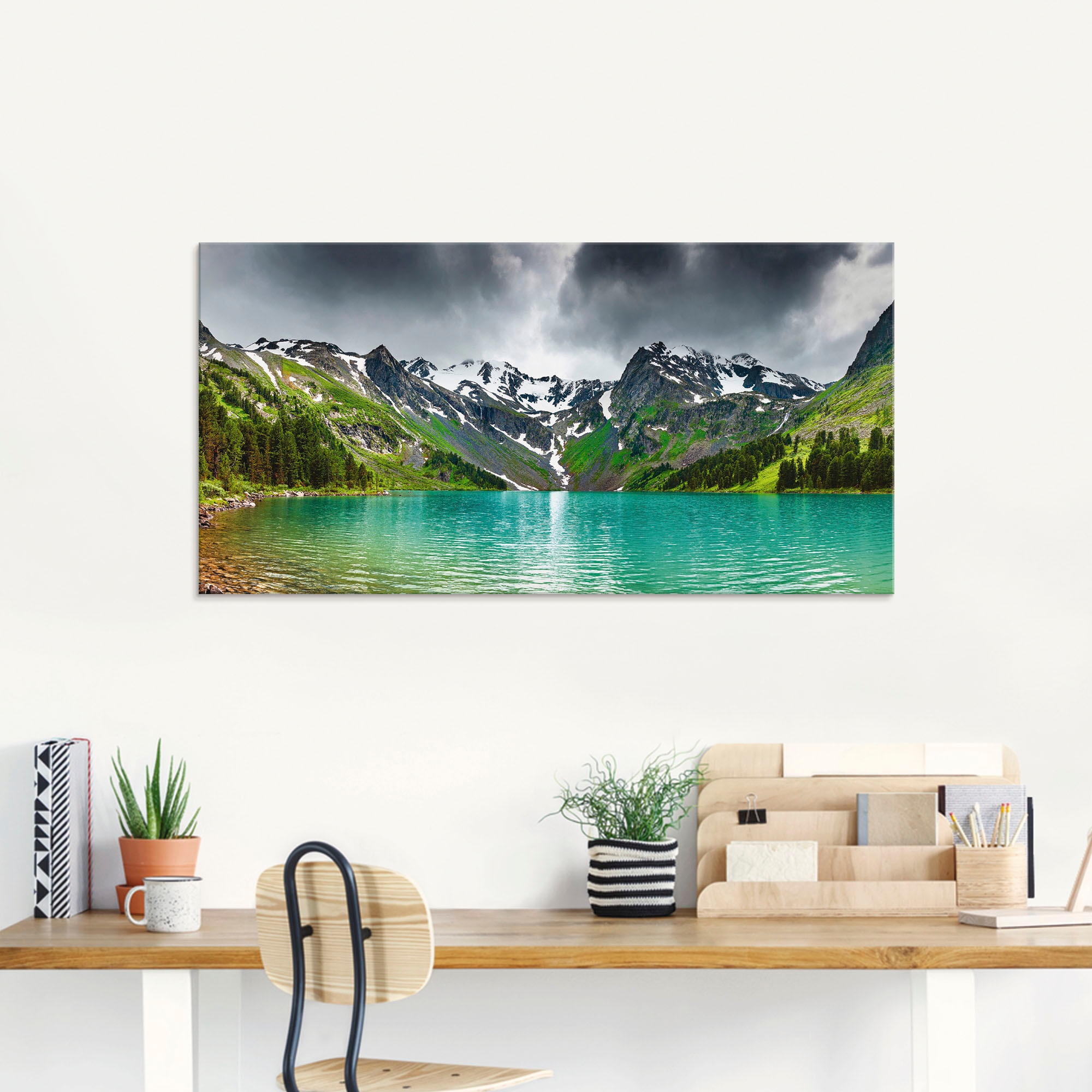 Artland Glasbild »Bergsee«, Berge, (1 St.), in verschiedenen Grössen