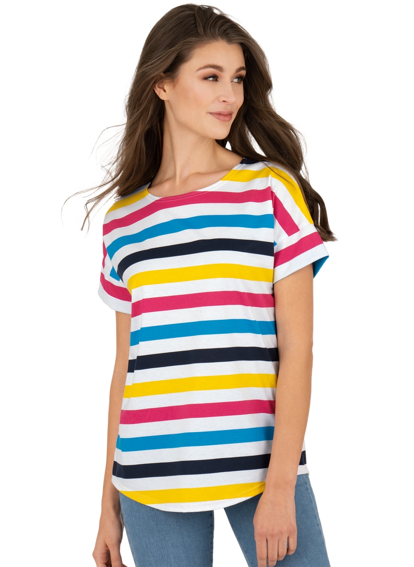 Trigema T-Shirt »TRIGEMA Oversize T-Shirt mit Streifenmuster«, (1 tlg.)