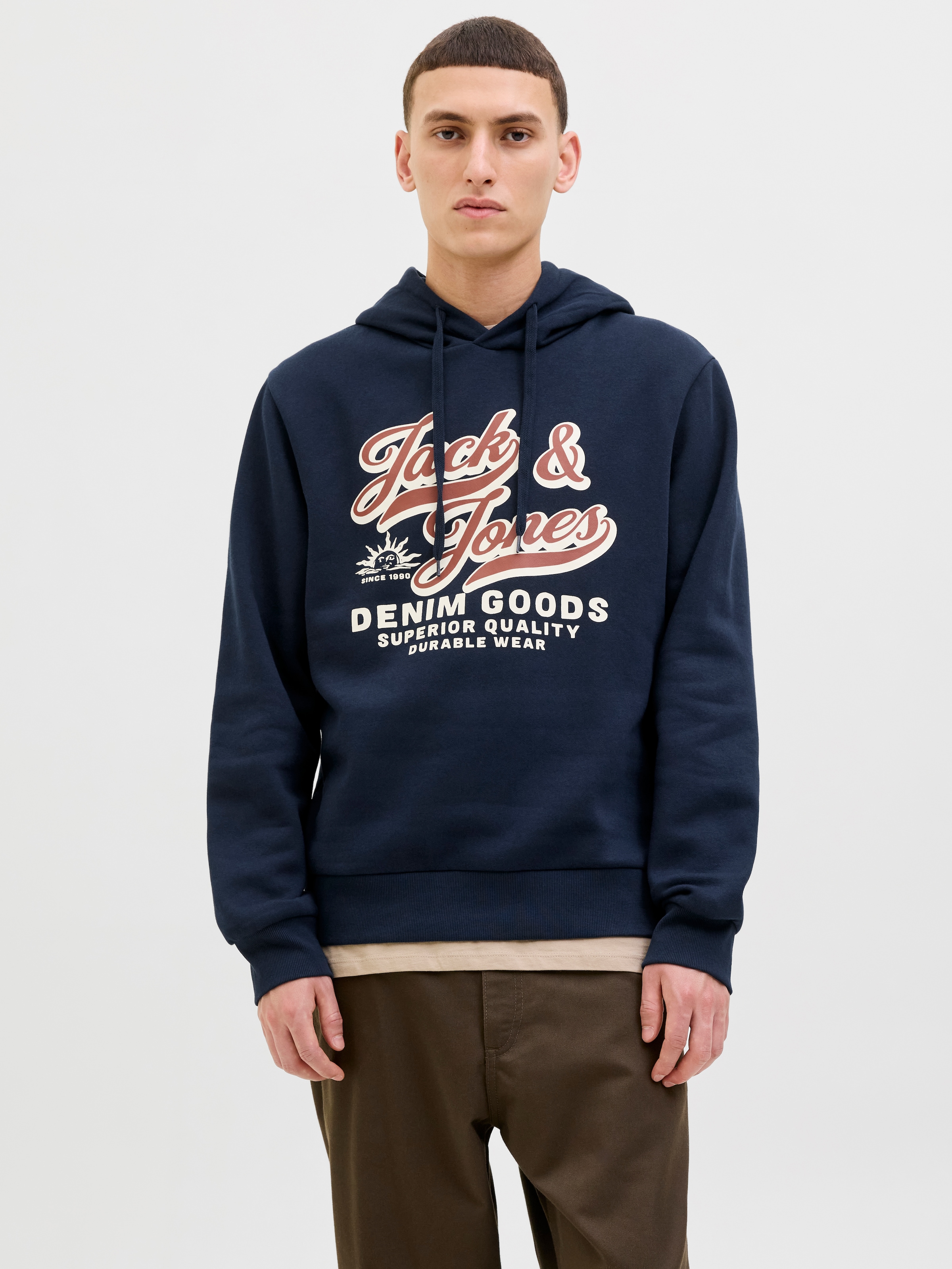 Jack & Jones Kapuzensweatshirt »JJELOGO SWEAT HOOD 2 COL 25/26 NOOS«, mit stylischem Print