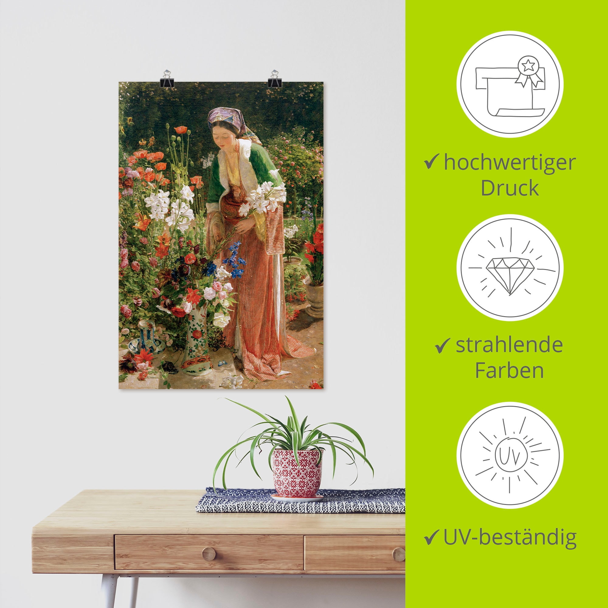 Artland Kunstdruck »Im Garten des Beis«, Bilder von Frauen, (1 St.), als Alubild, Leinwandbild, Wandaufkleber oder Poster in versch. Grössen