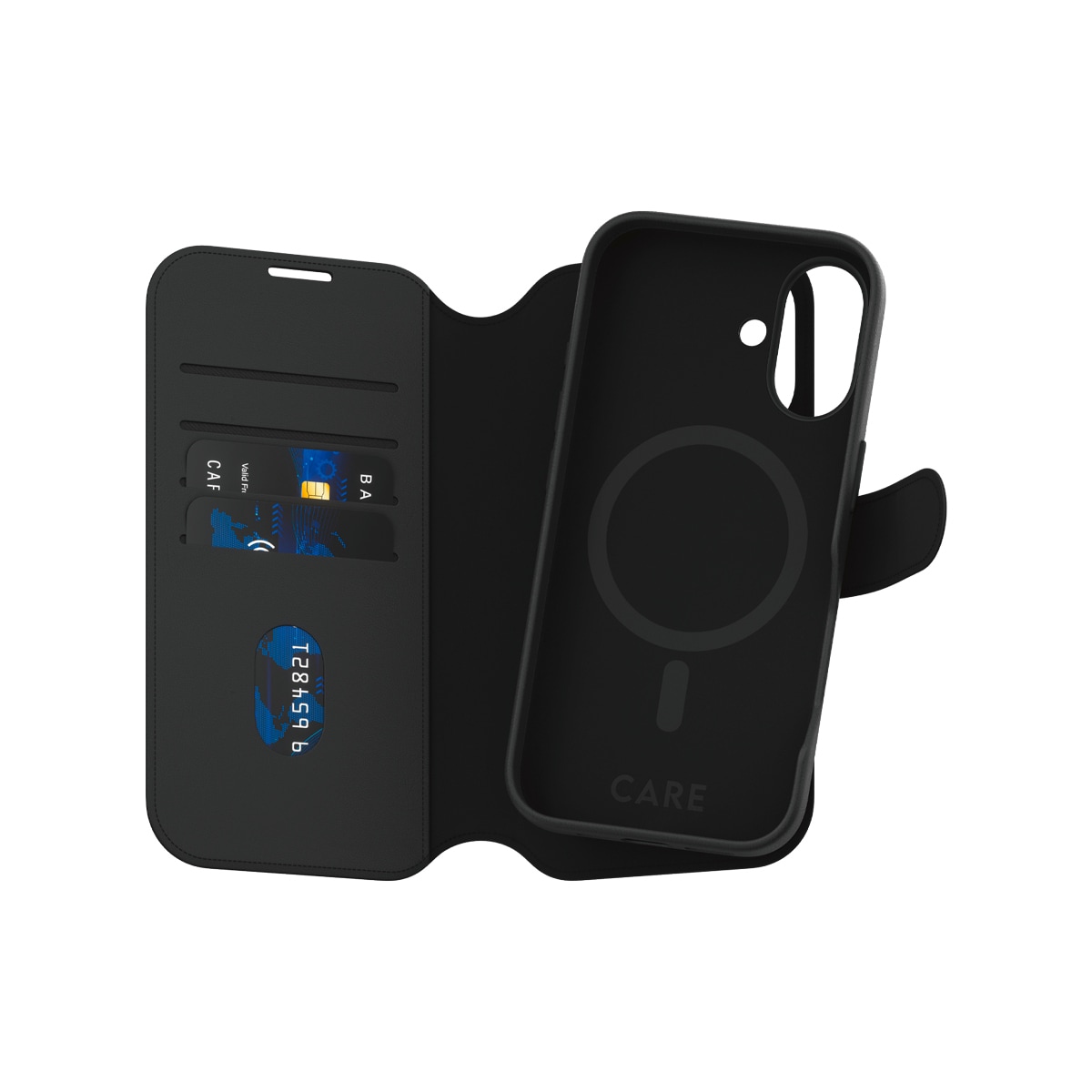 CARE by PanzerGlass Handyhülle »Case Feature Tango 2-in-1 Wallet Case Apple iPhone 16«, Backcover, Schutzhülle, Handyschutzhülle, Case, Schutzcase, stossfest
