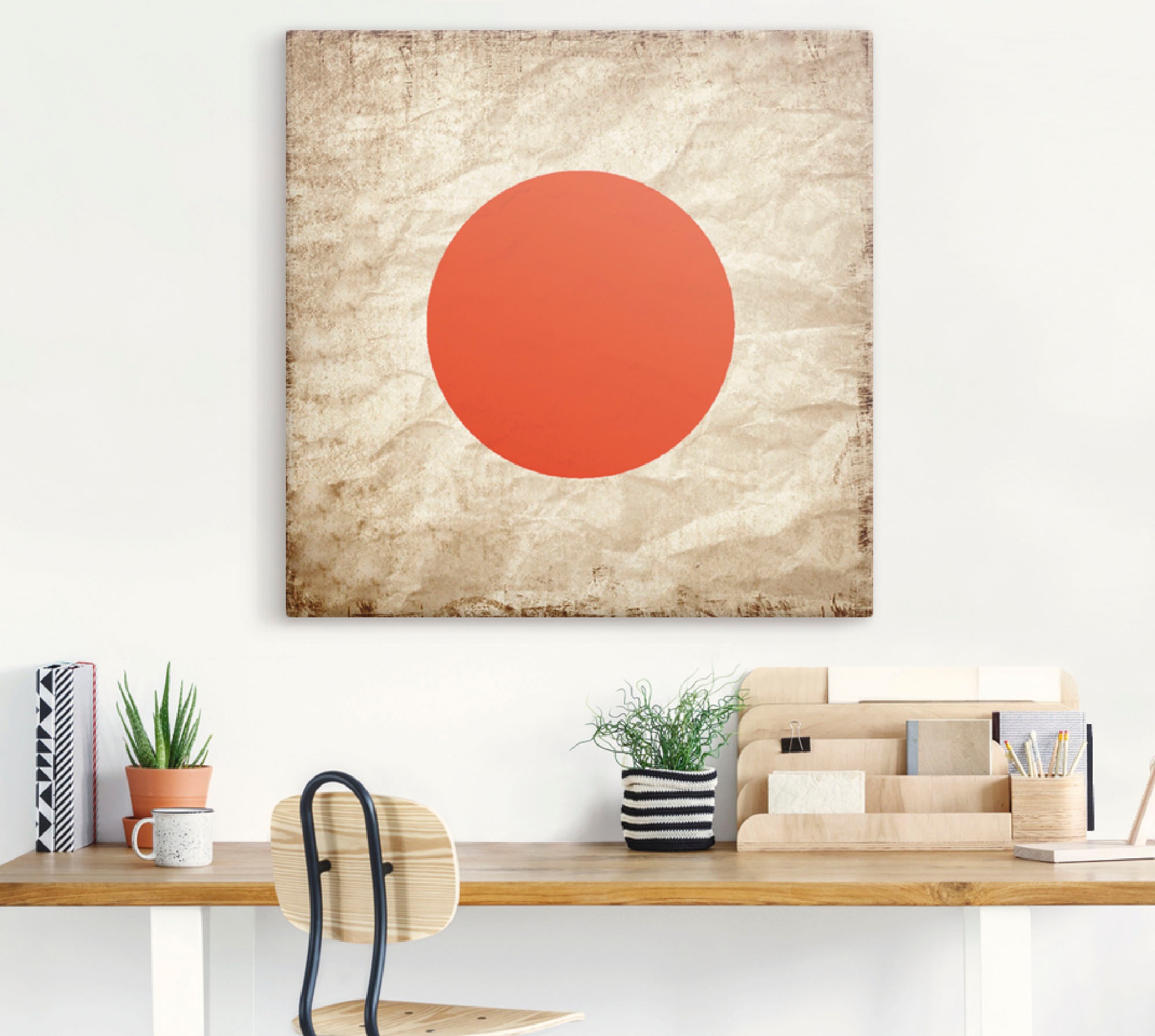 Artland Wandbild »Japanische Flagge Japan Symbol«, Zeichen, (1 St.), als Leinwandbild, Wandaufkleber in verschied. Grössen