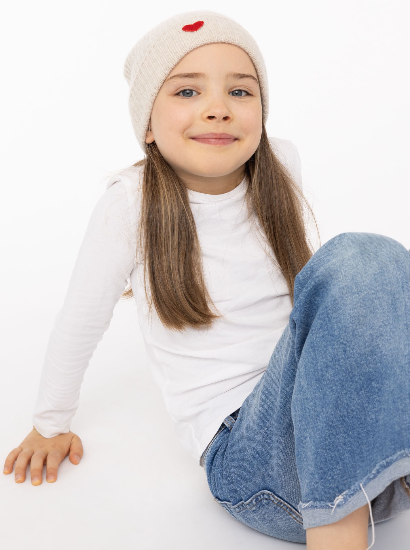 Zwillingsherz Beanie »"Heart-Patch"«, Kids-Kaschmir Mütze mit Herzpatch