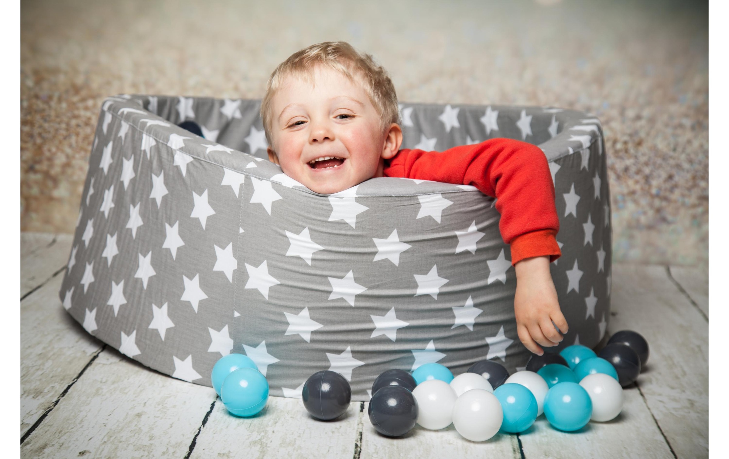 Knorrtoys® Bällebad »Grey White Stars 300 Bälle creme/grey/lightblue«
