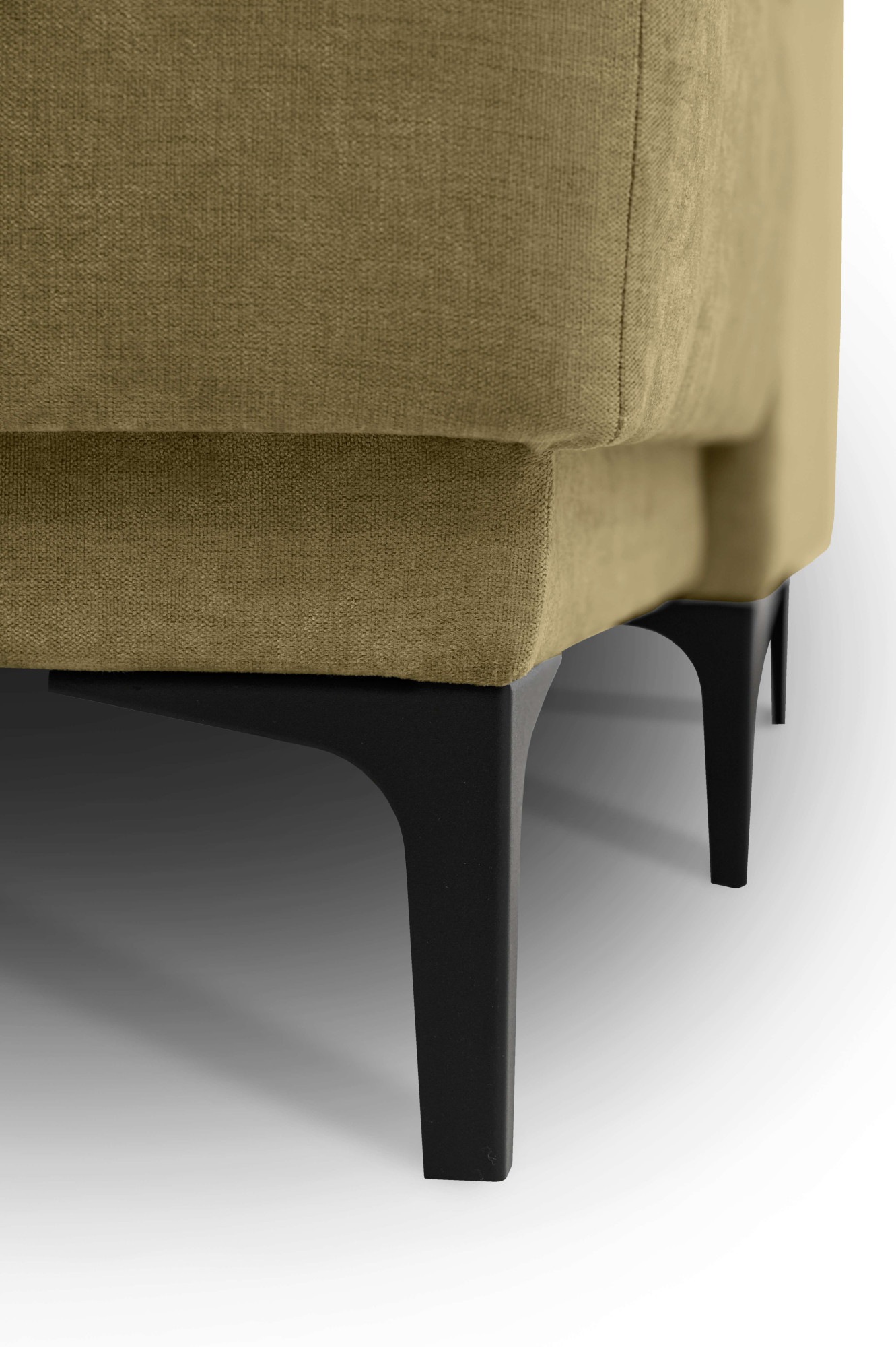 Places of Style Wohnlandschaft »XXL Sofa Oland, Struktur, Flachgewebe, Luxus-Microfaser, Boucle«, U-Form, 342 cm, Wellenunterfederung, Skandi-Design, Metallfüsse