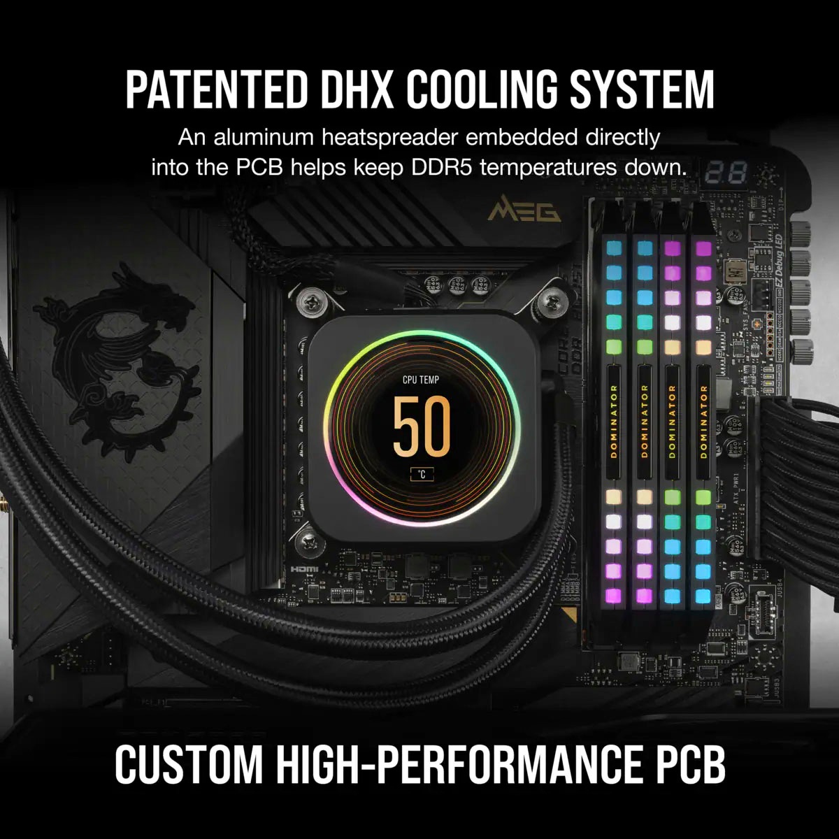 Corsair Arbeitsspeicher »Dominator Platinum RGB DDR5 6200MHz DIMM 32GB (2x16GB)«, RGB Beleuchtung ICUE